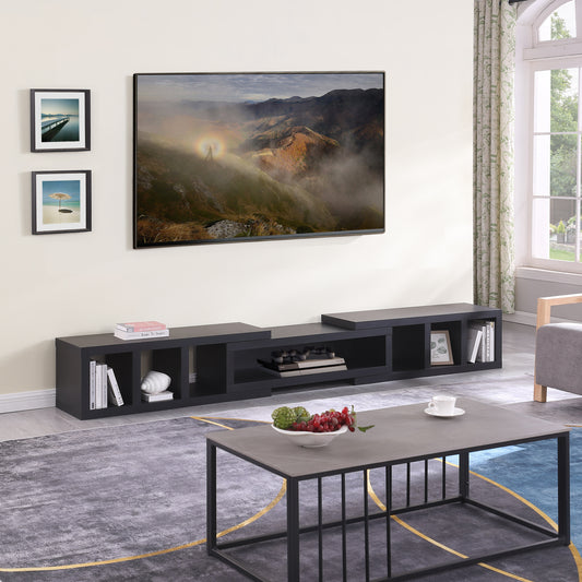 Tauris Astro Entertainment Center, TV Unit, Entertainment Unit 317cm Expandable Low Line Black Oak Lifestyle Image