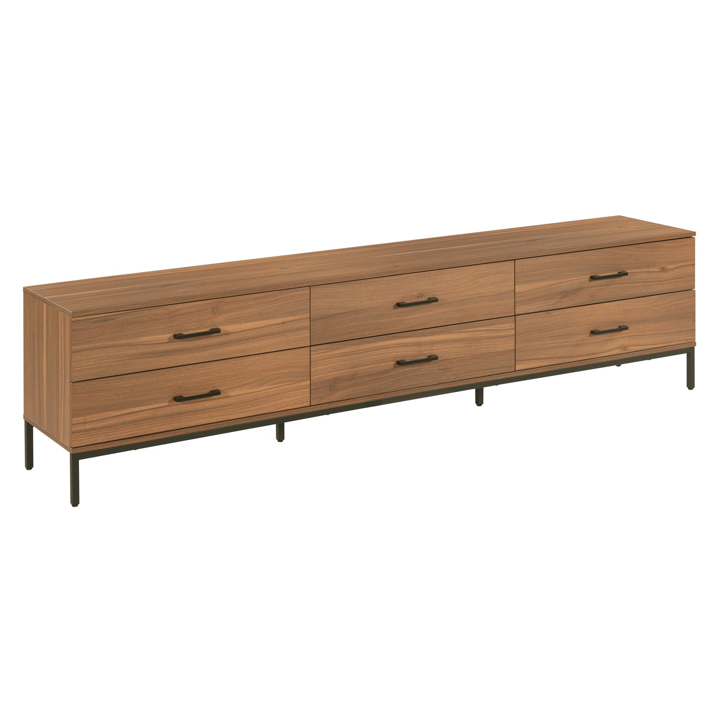 Tauris ELGIN2200WAL TV Unit – 2200mm Walnut Entertainment Cabinet with Drawers
