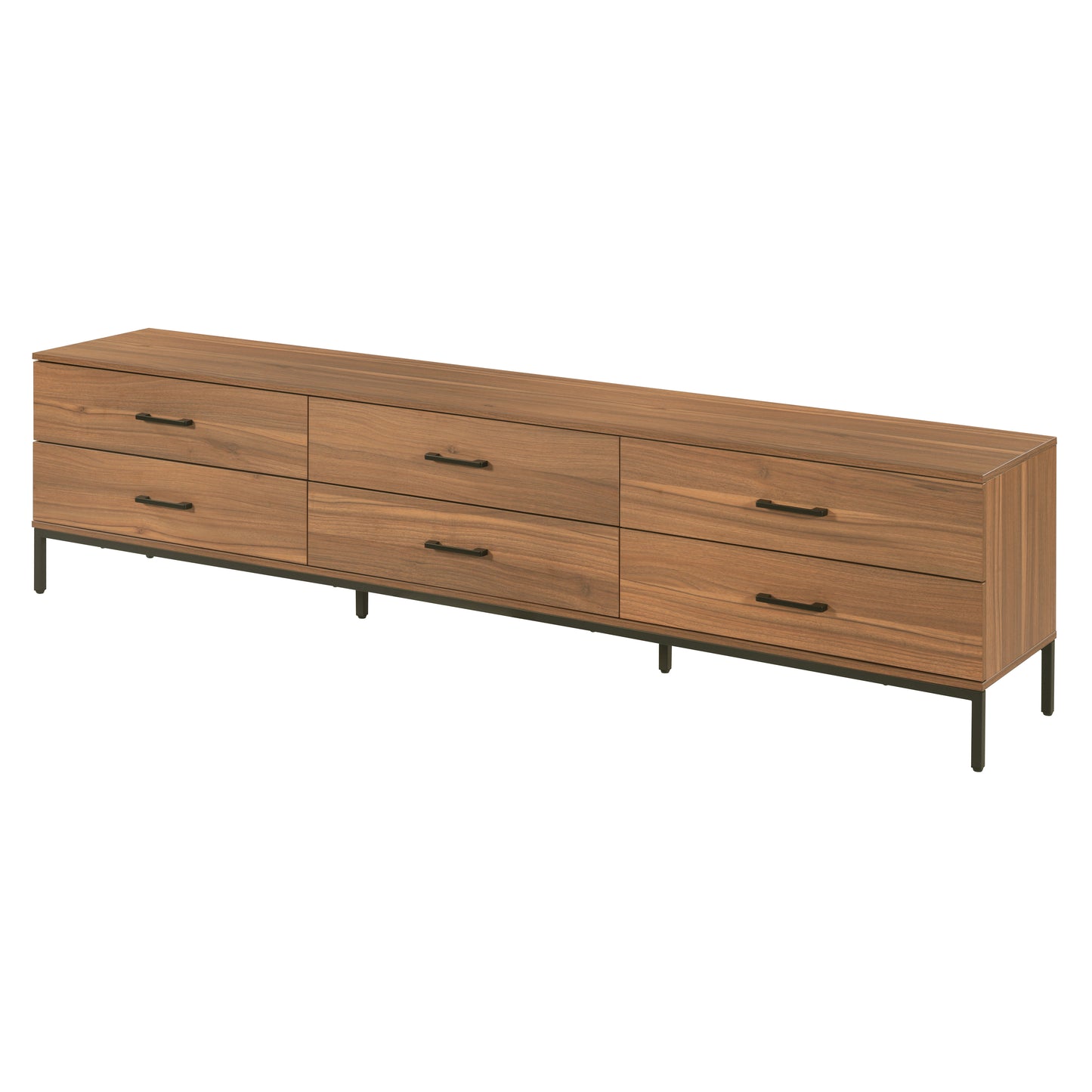 Tauris ELGIN2200WAL TV Unit – 2200mm Walnut Entertainment Cabinet with Drawers