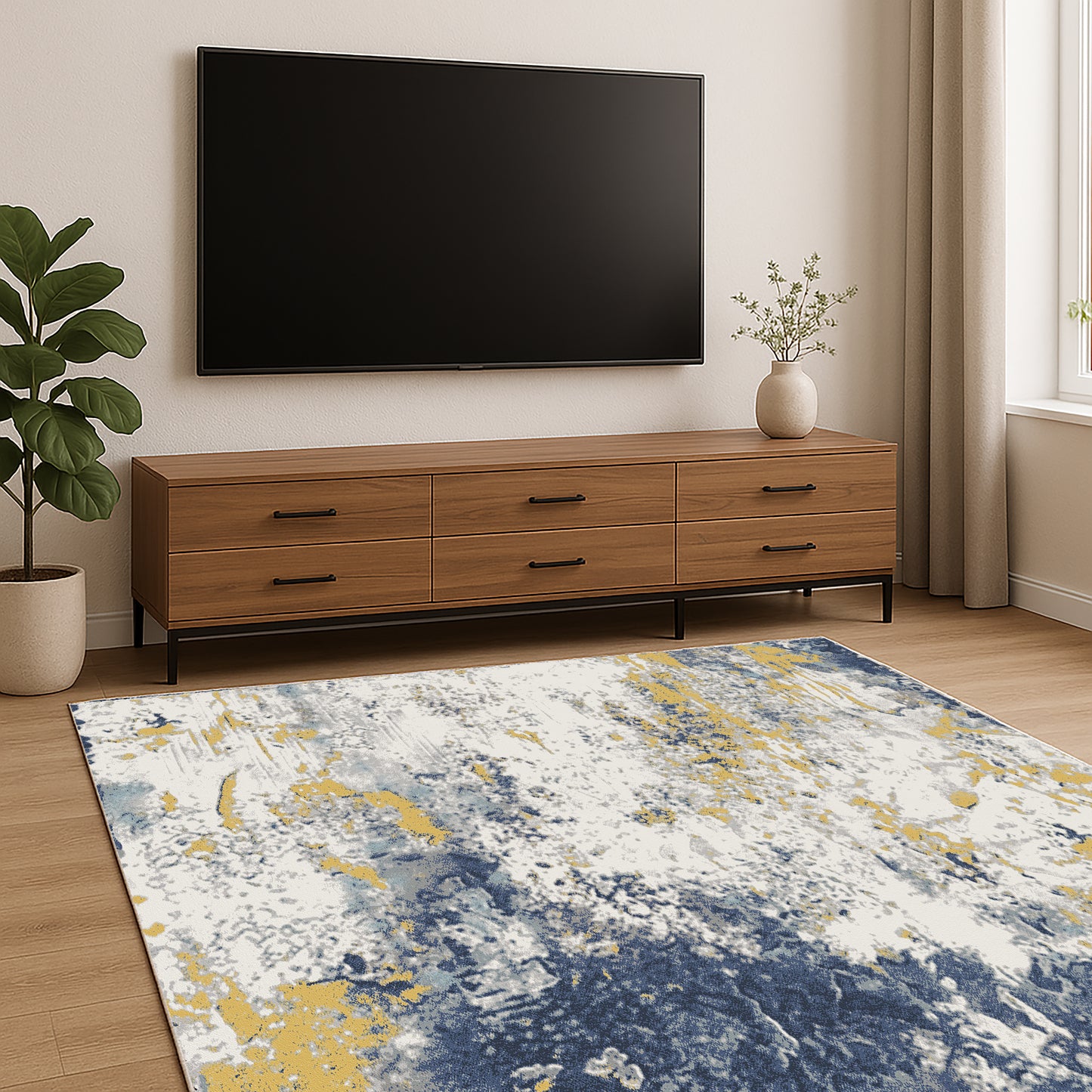 Tauris ELGIN2200WAL TV Unit – 2200mm Walnut Entertainment Cabinet with Drawers
