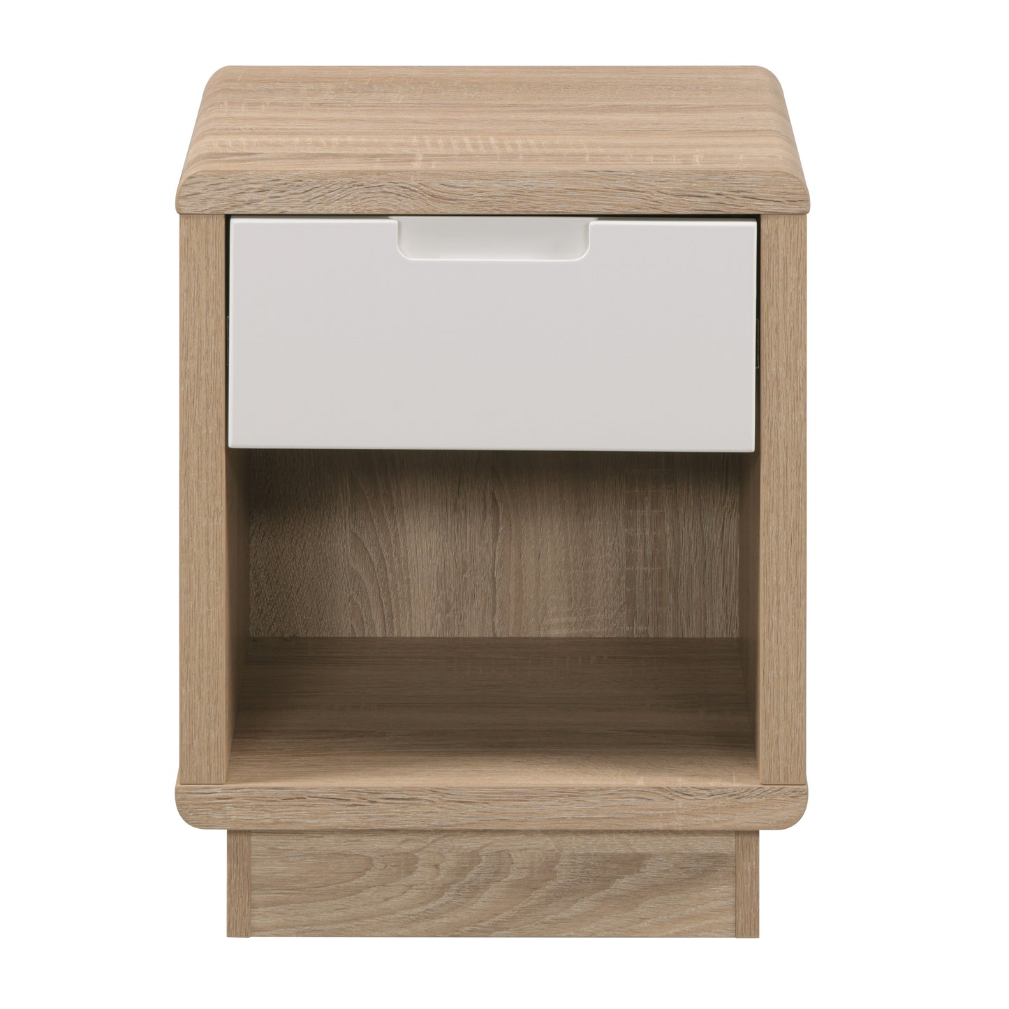 Tauris HOVERETLO Side Table – Light Oak with White Painted Drawer