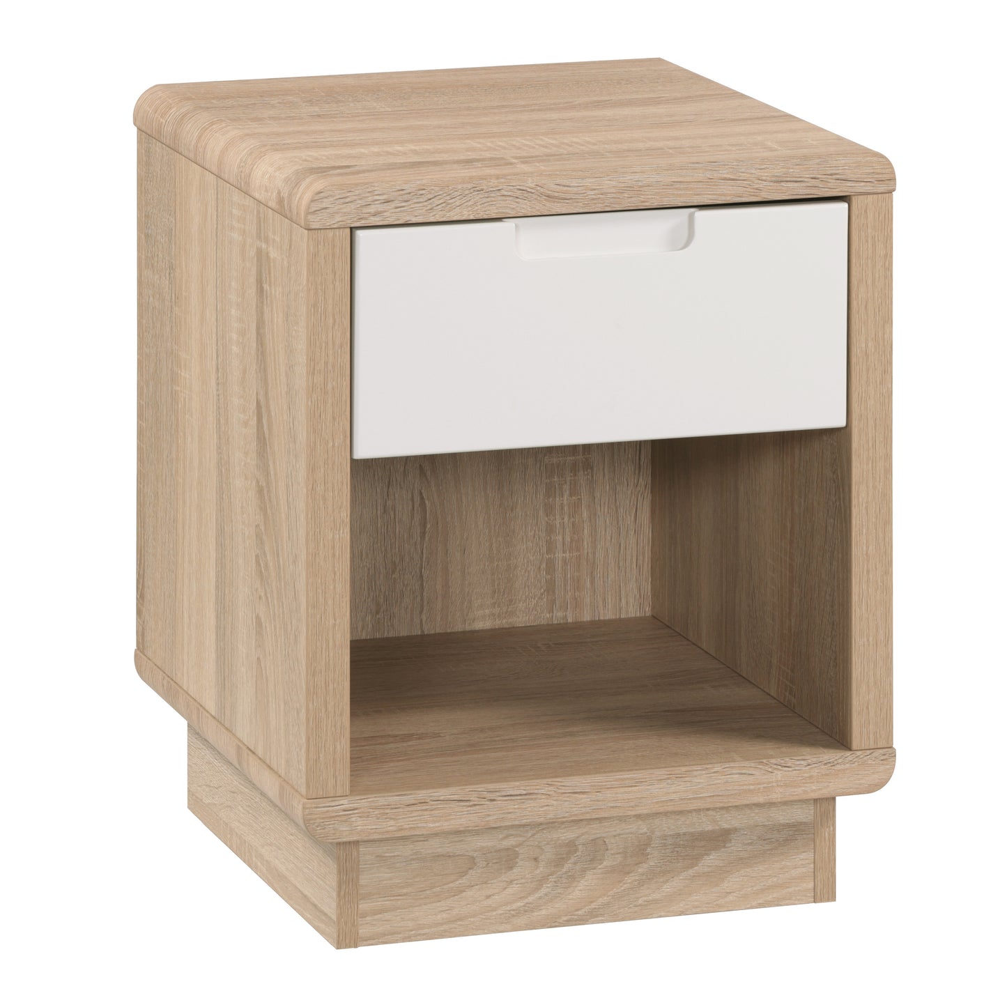Tauris HOVERETLO Side Table – Light Oak with White Painted Drawer