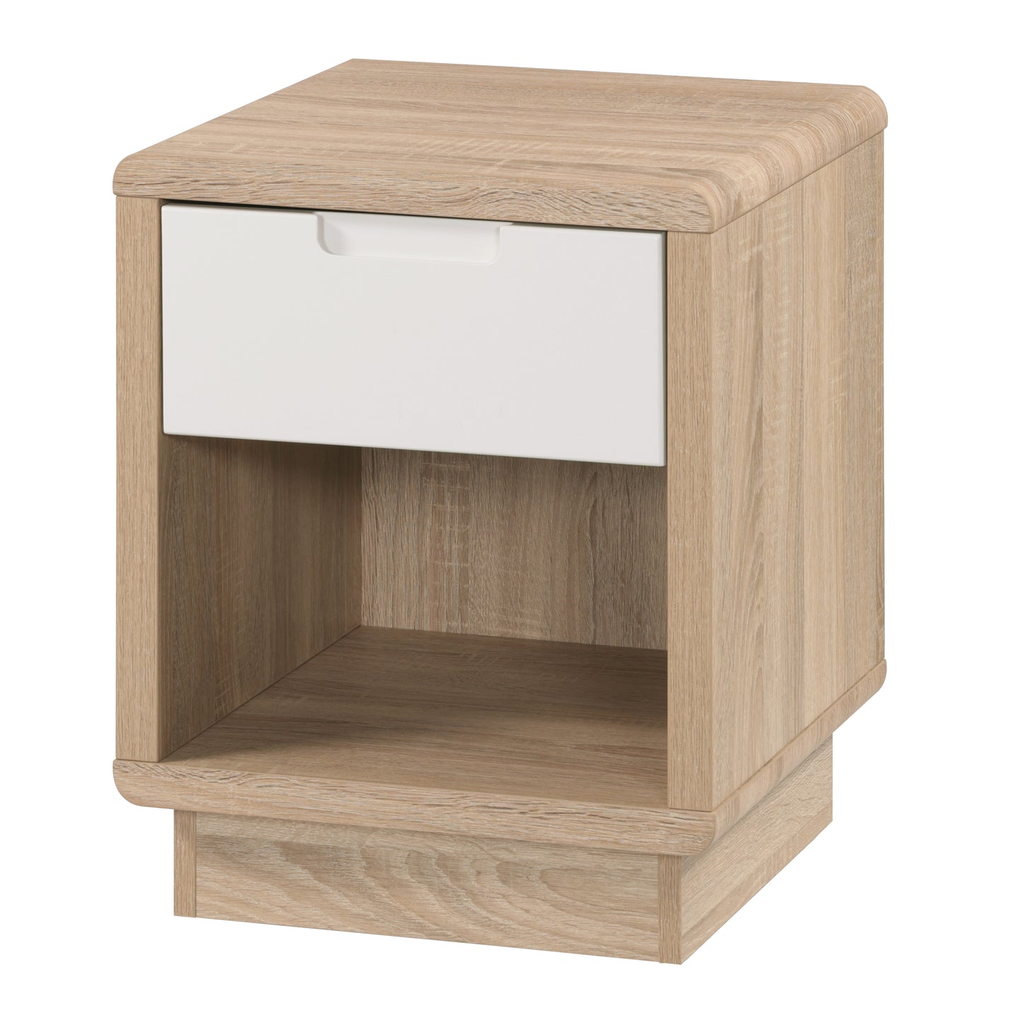 Tauris HOVERETLO Side Table – Light Oak with White Painted Drawer