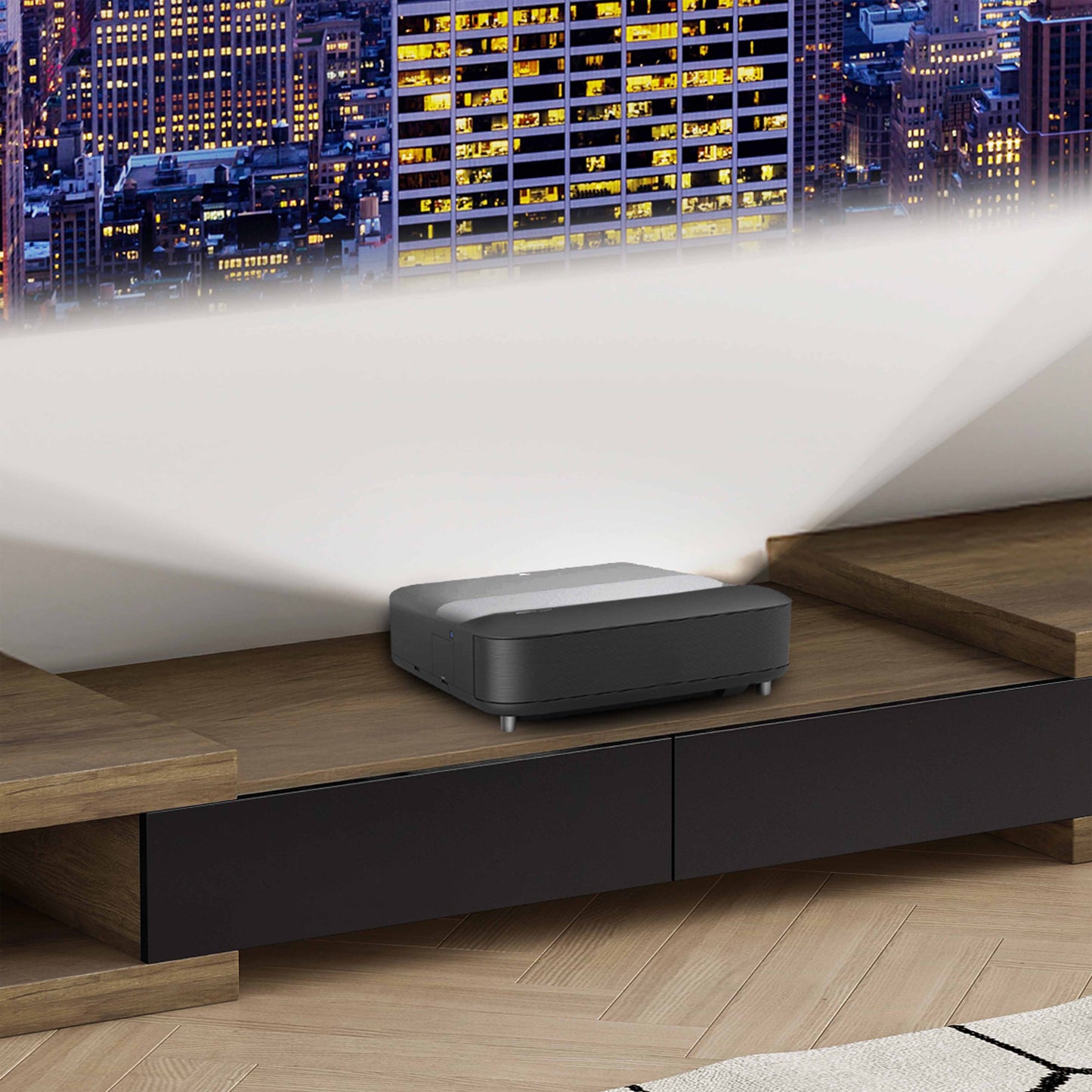 Tauris Split Entertainment Center, TV Cabinet, Entertainment Unit 2500mm Expandable Low Line Dark Oak