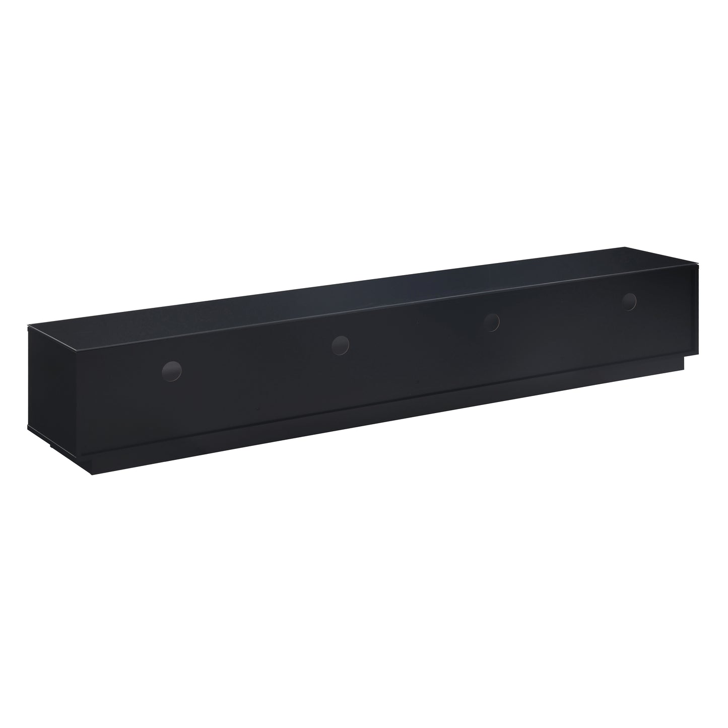 Tauris Suave Low Line TV Unit 2200mm , Sound Bar Shelf, Tempered Glass Top, Black