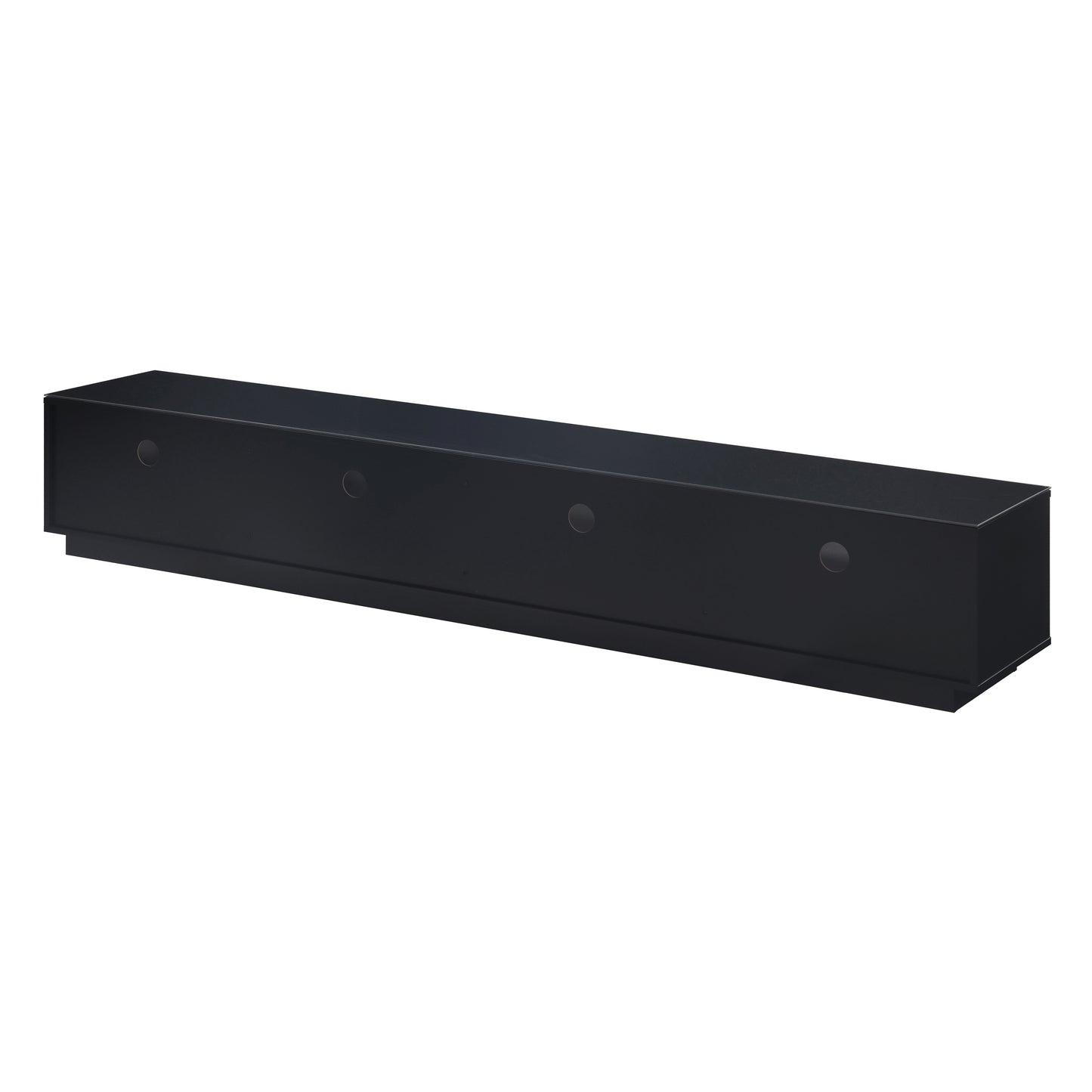 Tauris Suave Low Line TV Unit 2200mm , Sound Bar Shelf, Tempered Glass Top, Black