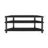 Tauris ACE Entertainment Center, TV Stand, Entertainment Unit 1200mm Tempered Glass and Steel Unit Black