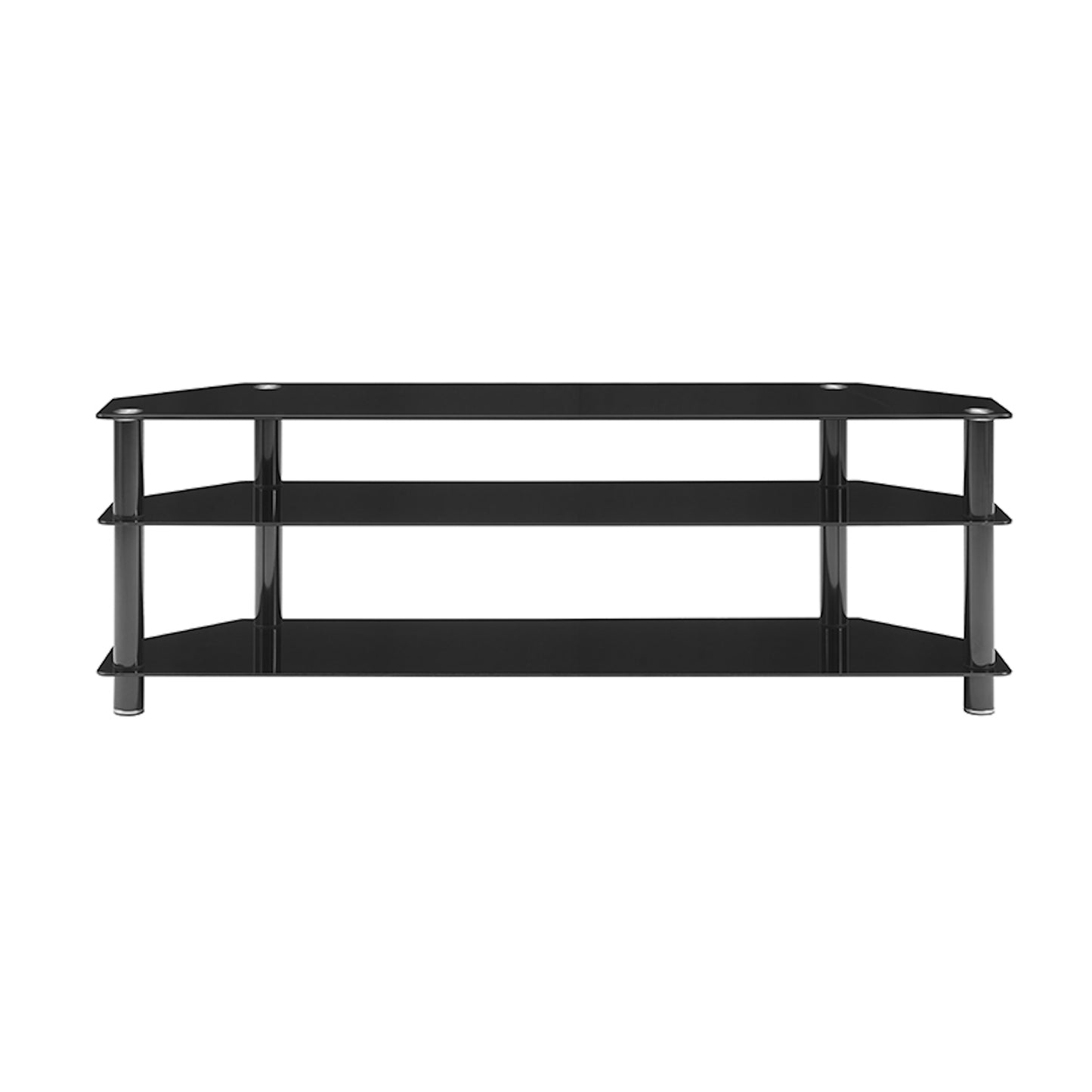 Tauris ACE Entertainment Center, TV Stand, Entertainment Unit 1500mm Tempered Glass and Steel Unit Black