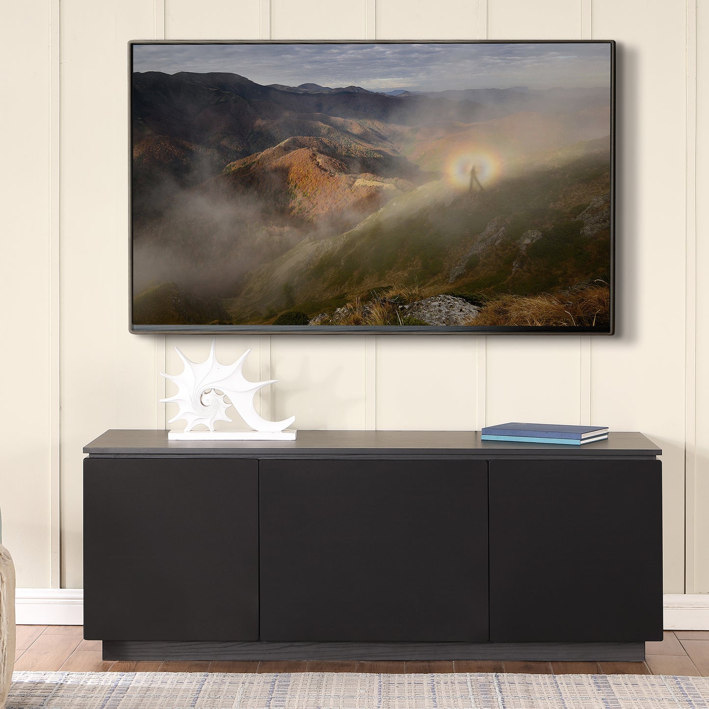 Tauris Broadway Entertainment Center, TV Cabinet, Entertainment Unit 1800mm Subwoofer Storage Black Oak