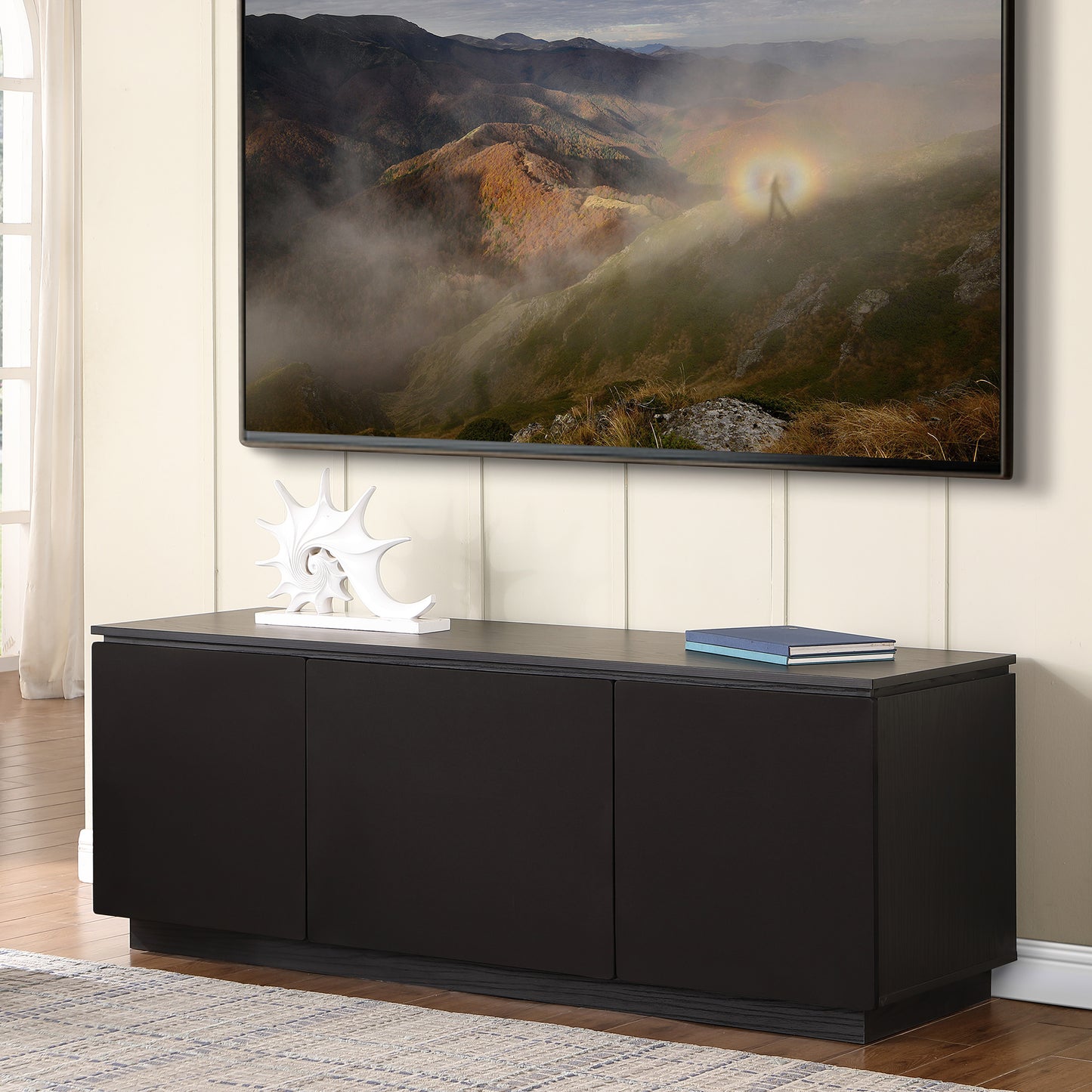 Tauris Broadway Entertainment Center, TV Cabinet, Entertainment Unit 1800mm Subwoofer Storage Black Oak