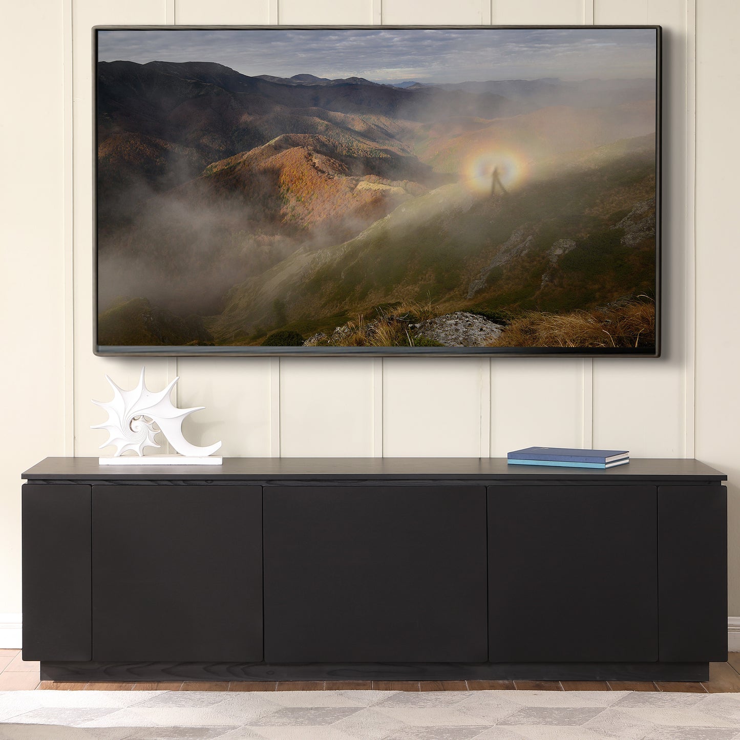 Tauris Broadway Entertainment Center, TV Cabinet, Entertainment Unit 2250mm Subwoofer Storage Black Oak