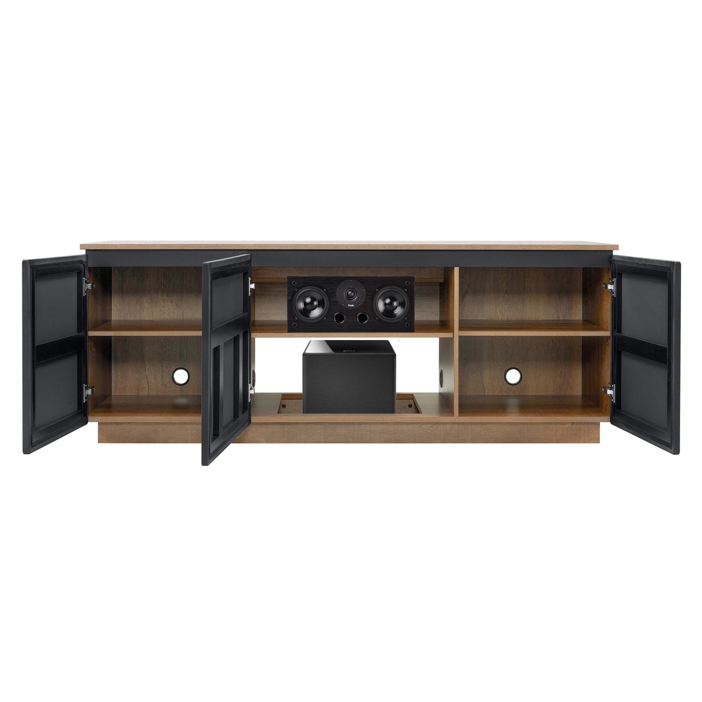 Tauris Hollywood Entertainment Center, TV Stand, Entertainment Unit 1800mm Subwoofer Storage Dark Oak