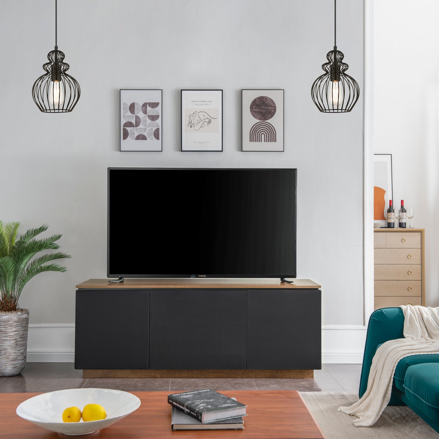 Tauris Hollywood Entertainment Center, TV Stand, Entertainment Unit 1800mm Subwoofer Storage Dark Oak