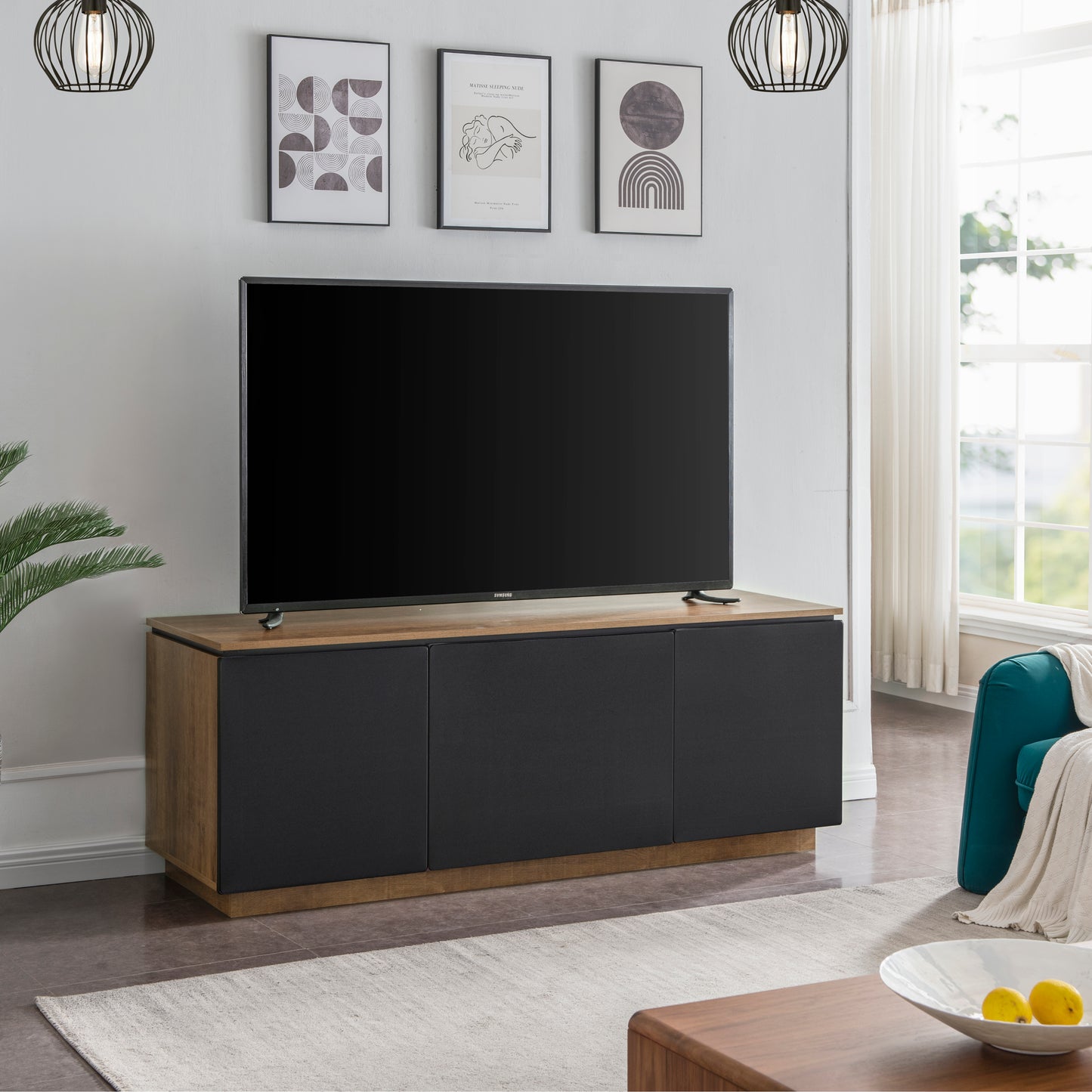 Tauris Hollywood Entertainment Center, TV Stand, Entertainment Unit 1800mm Subwoofer Storage Dark Oak