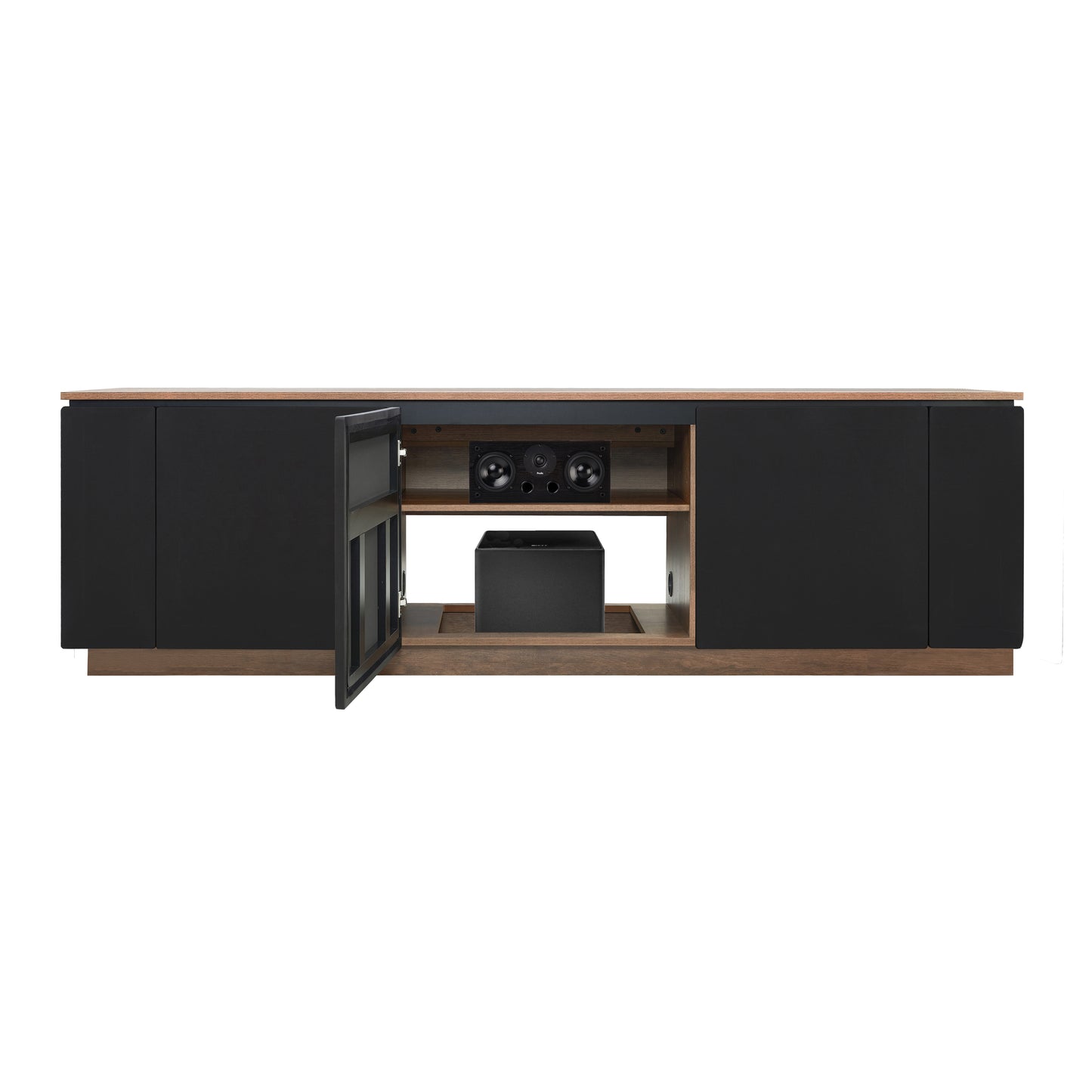 Tauris Hollywood Entertainment Center, TV Stand, Entertainment Unit 2250mm Subwoofer Storage Dark Oak