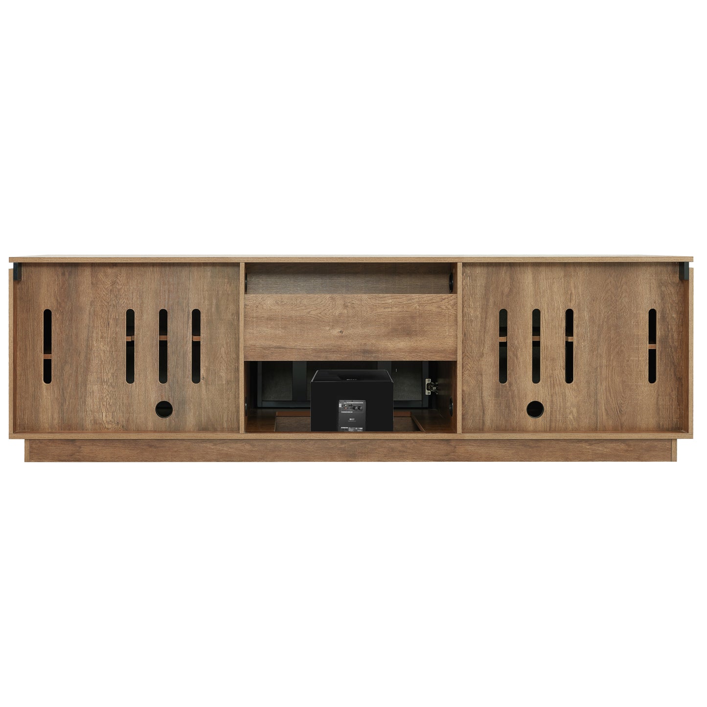 Tauris Hollywood Entertainment Center, TV Stand, Entertainment Unit 2250mm Subwoofer Storage Dark Oak