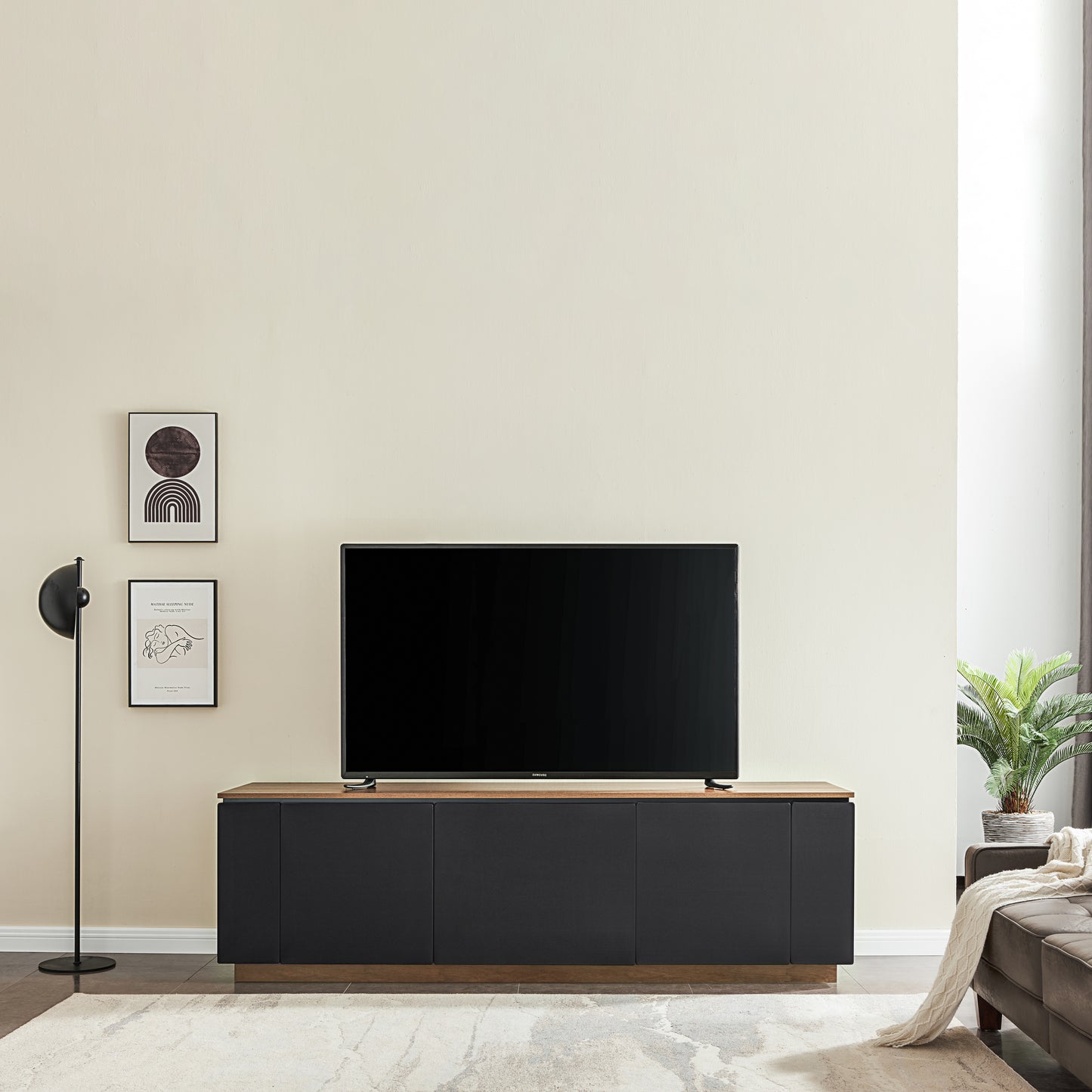 Tauris Hollywood Entertainment Center, TV Stand, Entertainment Unit 2250mm Subwoofer Storage Dark Oak