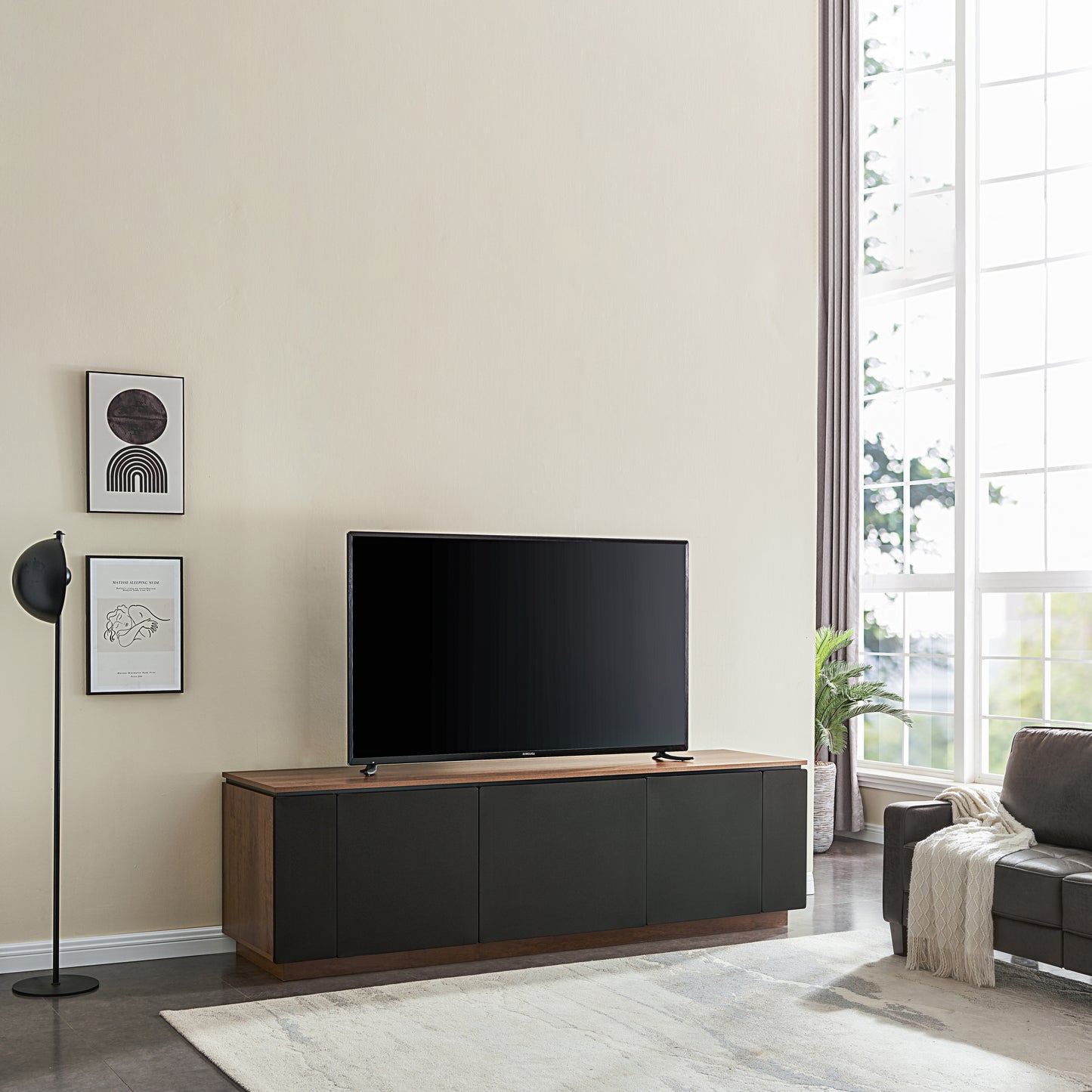 Tauris Hollywood Entertainment Center, TV Stand, Entertainment Unit 2250mm Subwoofer Storage Dark Oak