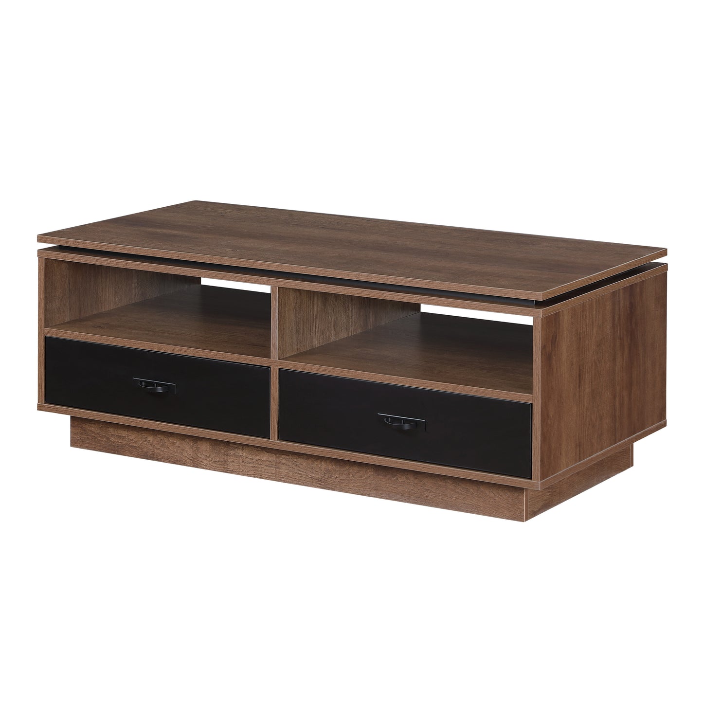 Tauris Hollywood Coffee Tables 1100mm Two Drawers, Two Storage Shelves, Dark Oak