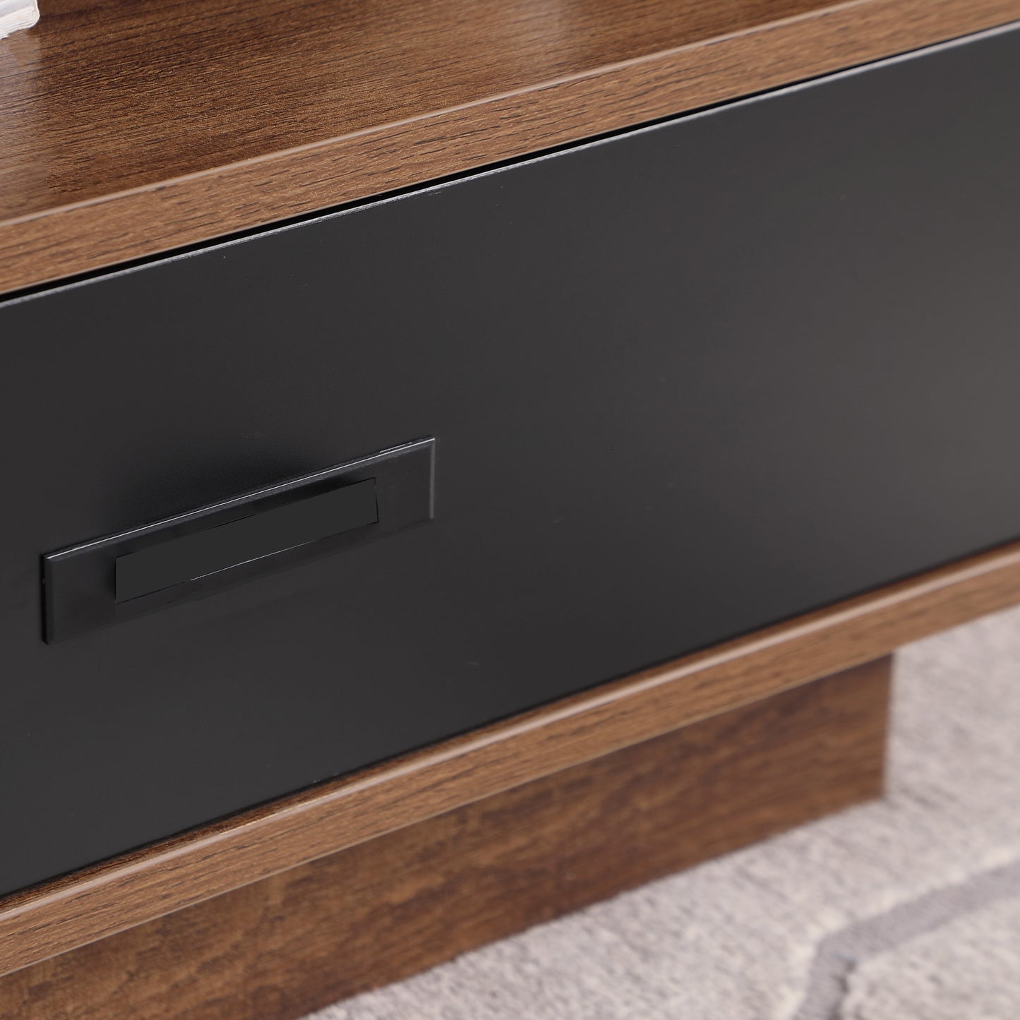 Tauris Hollywood Coffee Tables 1100mm Two Drawers, Two Storage Shelves, Dark Oak