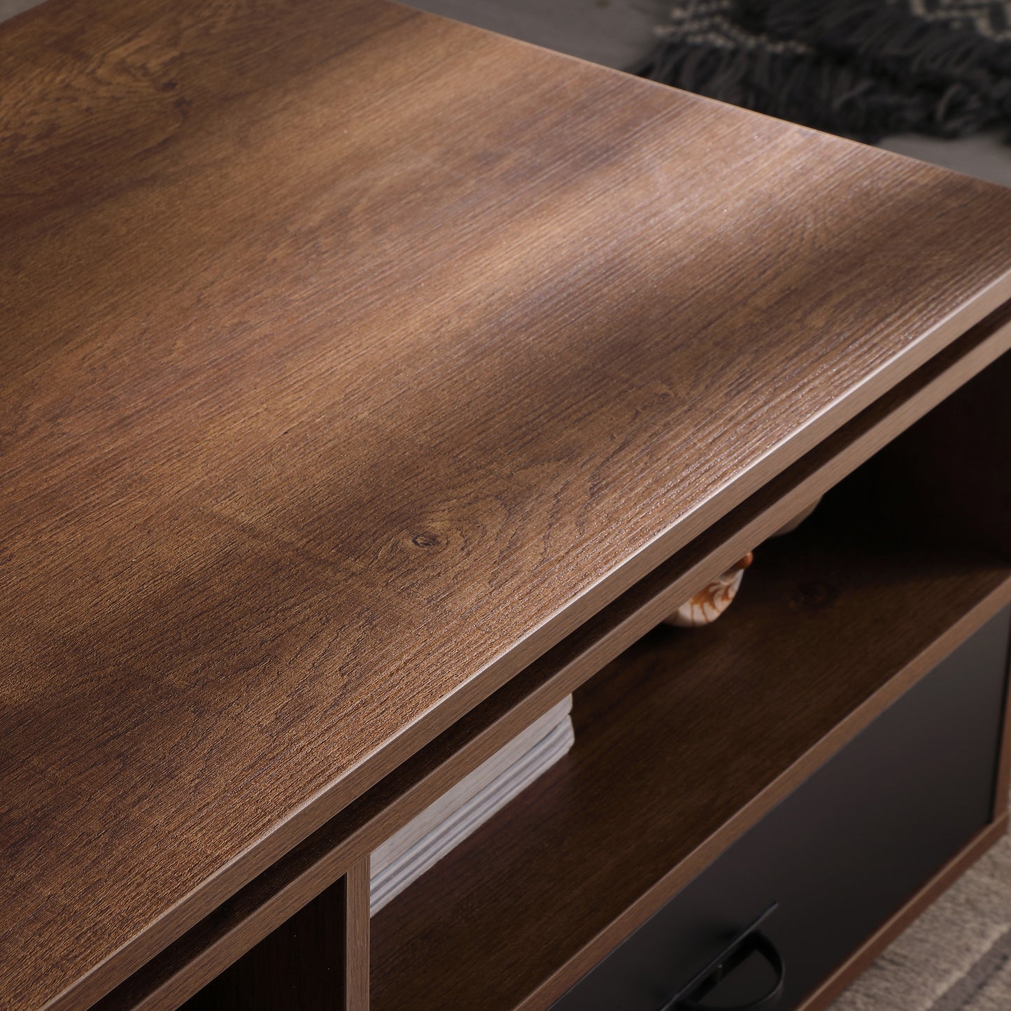 Tauris Hollywood Coffee Tables 1100mm Two Drawers, Two Storage Shelves, Dark Oak