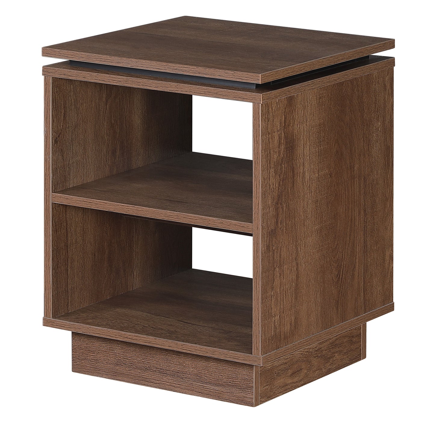 Tauris Hollywood End Table 400mm Two Open Shelves Dark Oak