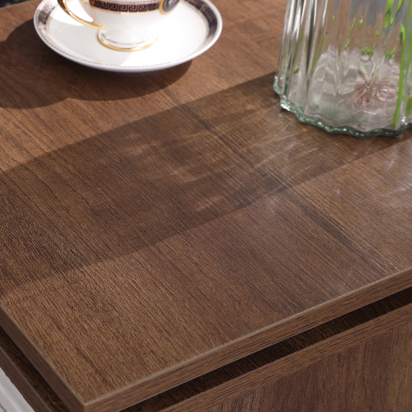 Tauris Hollywood End Table 400mm Two Open Shelves Dark Oak