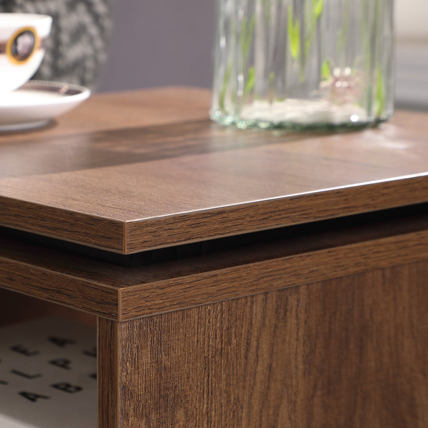 Tauris Hollywood End Table 400mm Two Open Shelves Dark Oak