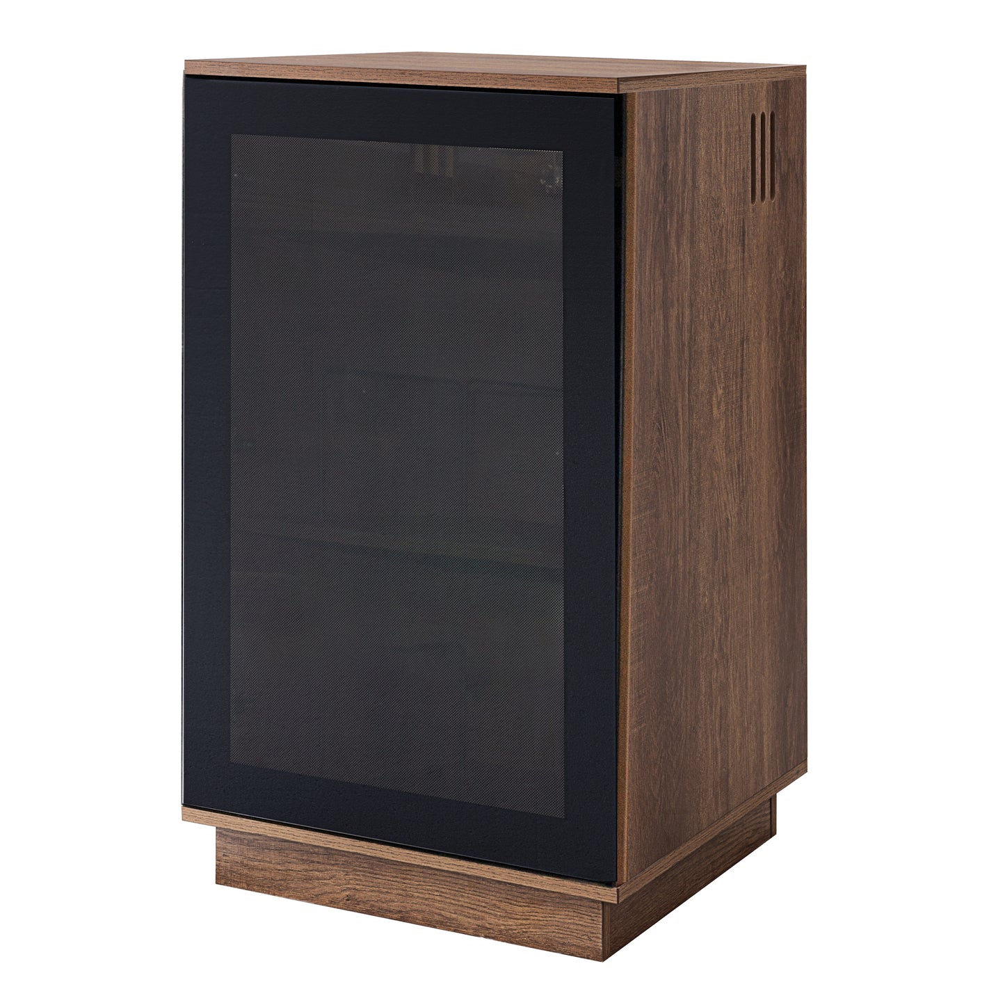 Tauris Hollywood Media Storage Cabinet, Lift Up Turntable Shelf, Vinyl Record Storage Racks, Tempered Glass, Dark Oak
