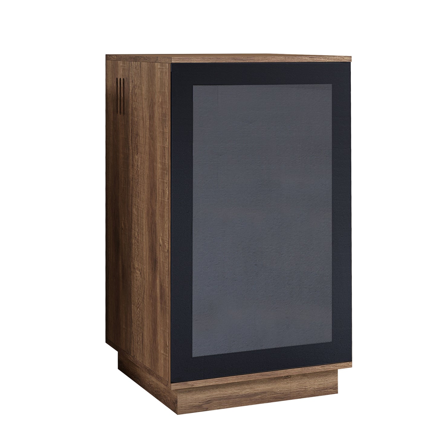 Tauris Hollywood Media Storage Cabinet, Lift Up Turntable Shelf, Vinyl Record Storage Racks, Tempered Glass, Dark Oak