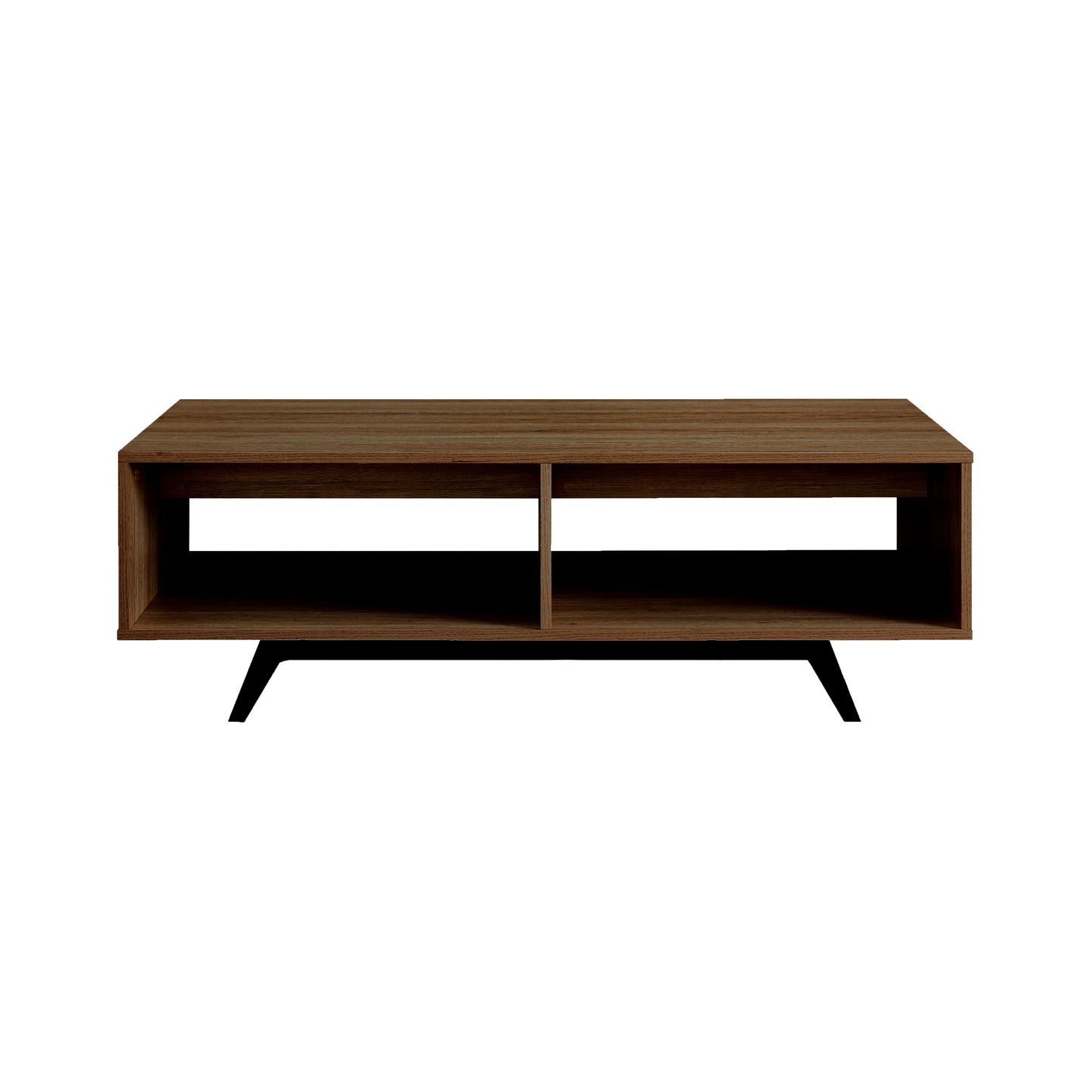 Tauris Metro Coffee Tables 1200mm Two Open Shelves, Solid Rubber Wood Legs, Dark Oak
