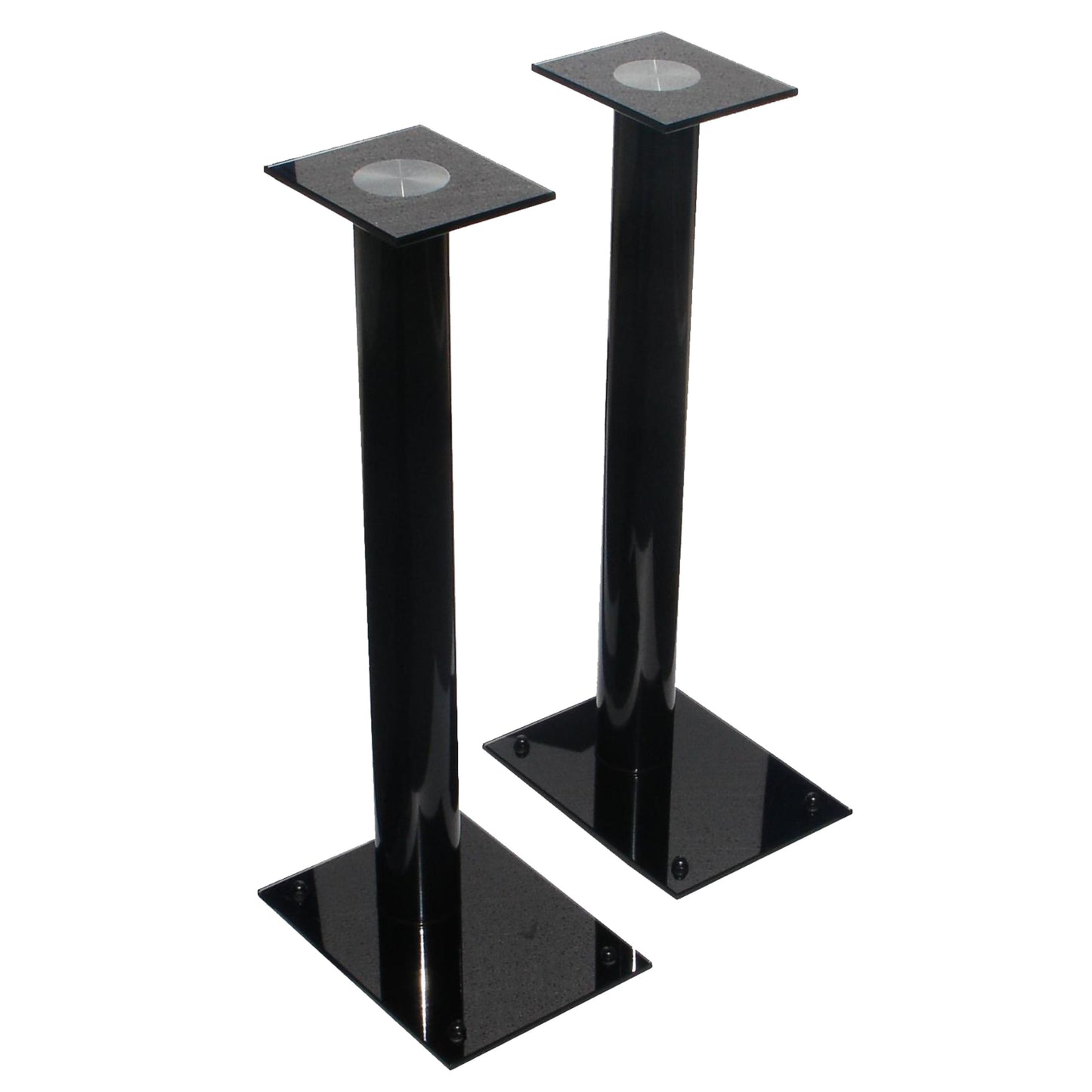 Tauris Opal SS38 Speaker Stand Pair 965mm Tempered Glass Base, Gloss Leg, Pair, Black