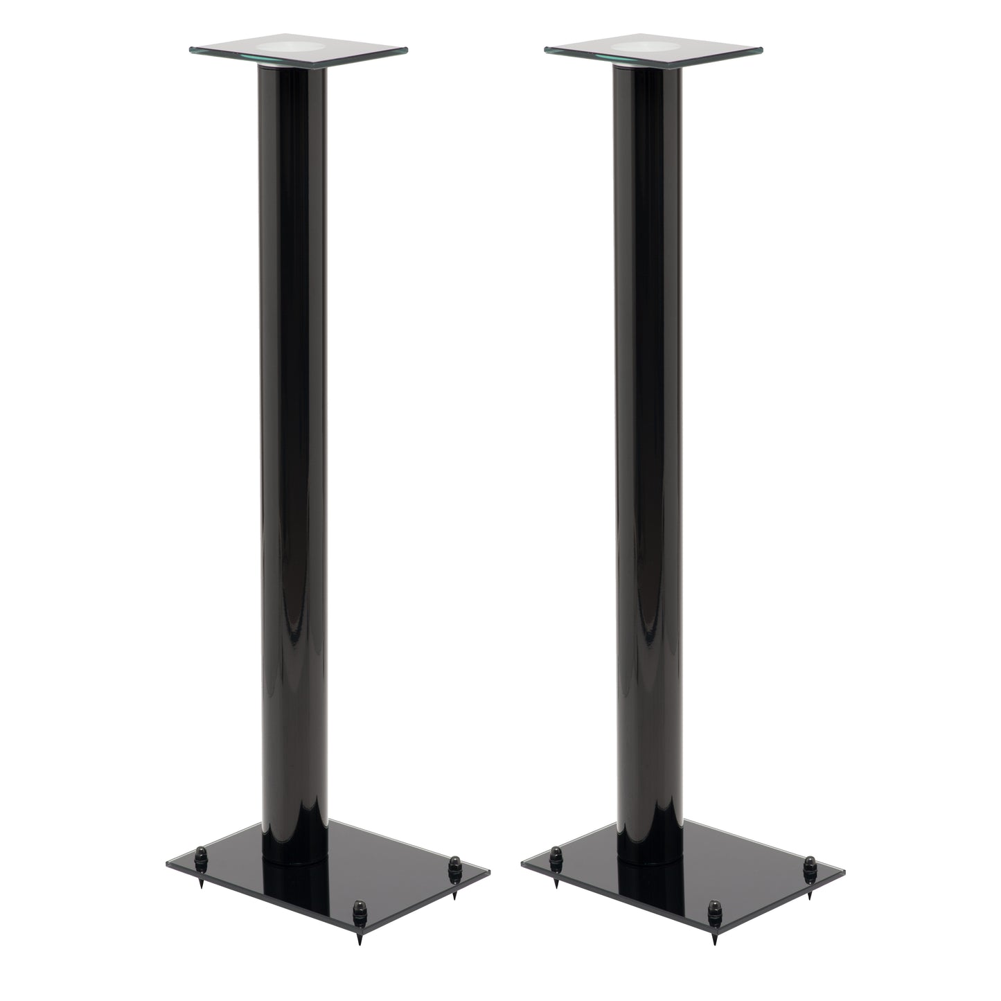 Tauris Opal SS38 Speaker Stand Pair 965mm Tempered Glass Base, Gloss Leg, Pair, Black