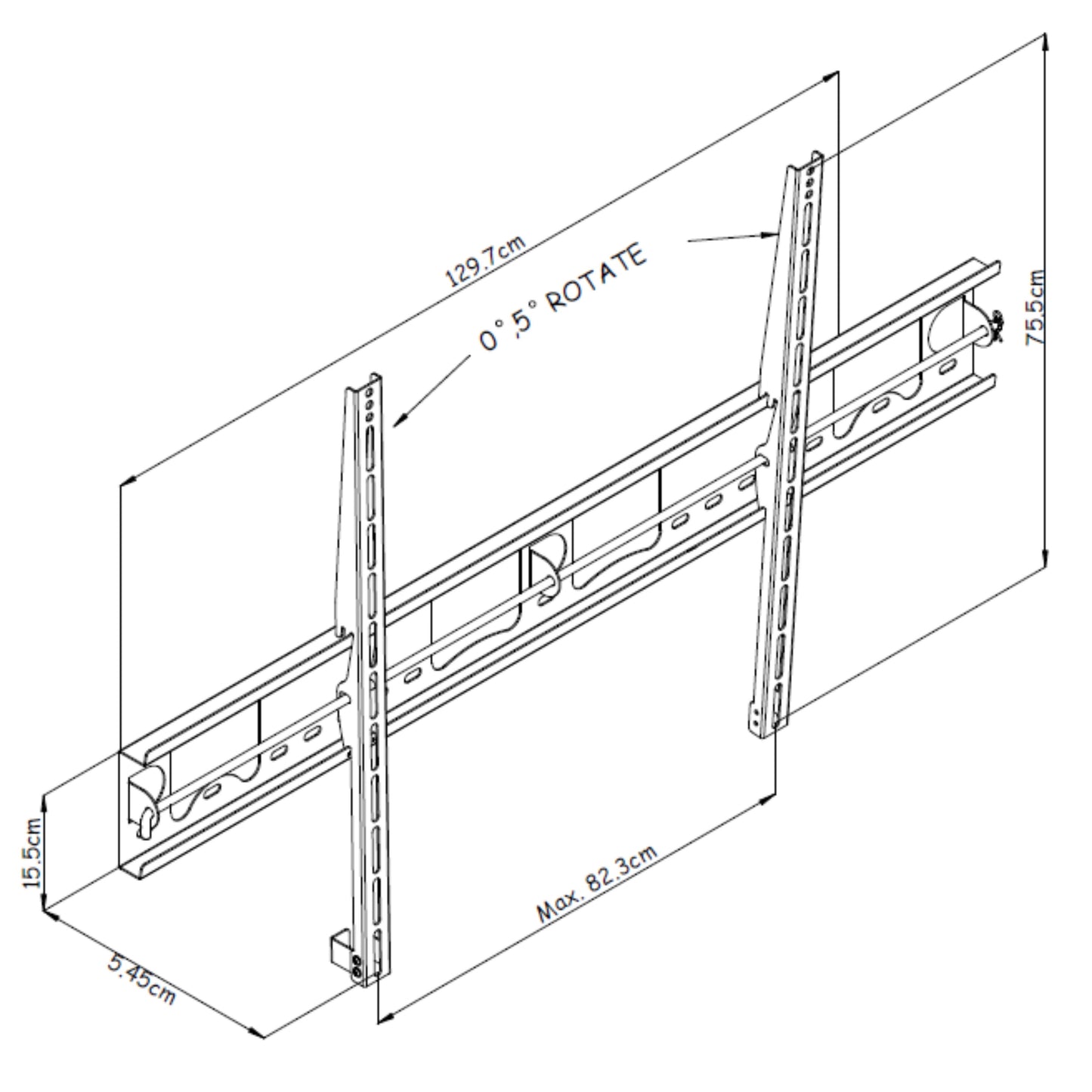 Tauris TV & Monitor Mounts Fixed Wall Mount Bracket 800x700 Mount Large TVs 130kg Max Weight Capacity Black
