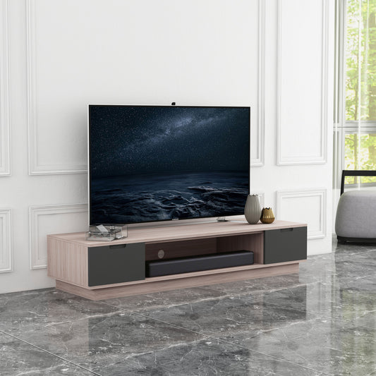 Tauris Rio Entertainment Center, TV Cabinet, Entertainment Unit 1800mm Low Line, Sound Bar Shelf, Oak