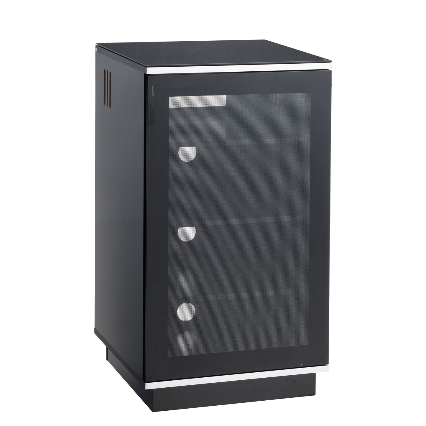 Tauris Titan Media Storage Cabinet, Hi Fi Cabinet, Tempered Glass Door, Black