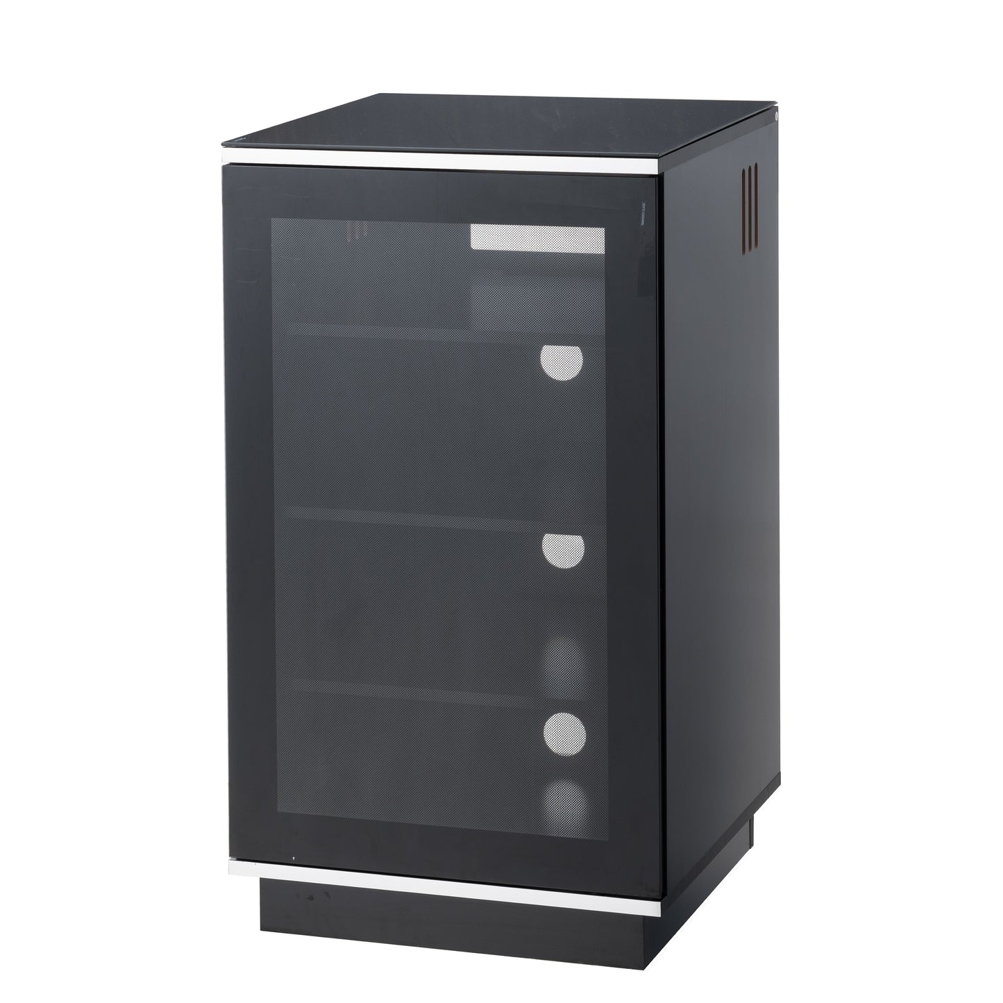 Tauris Titan Media Storage Cabinet, Hi Fi Cabinet, Tempered Glass Door, Black