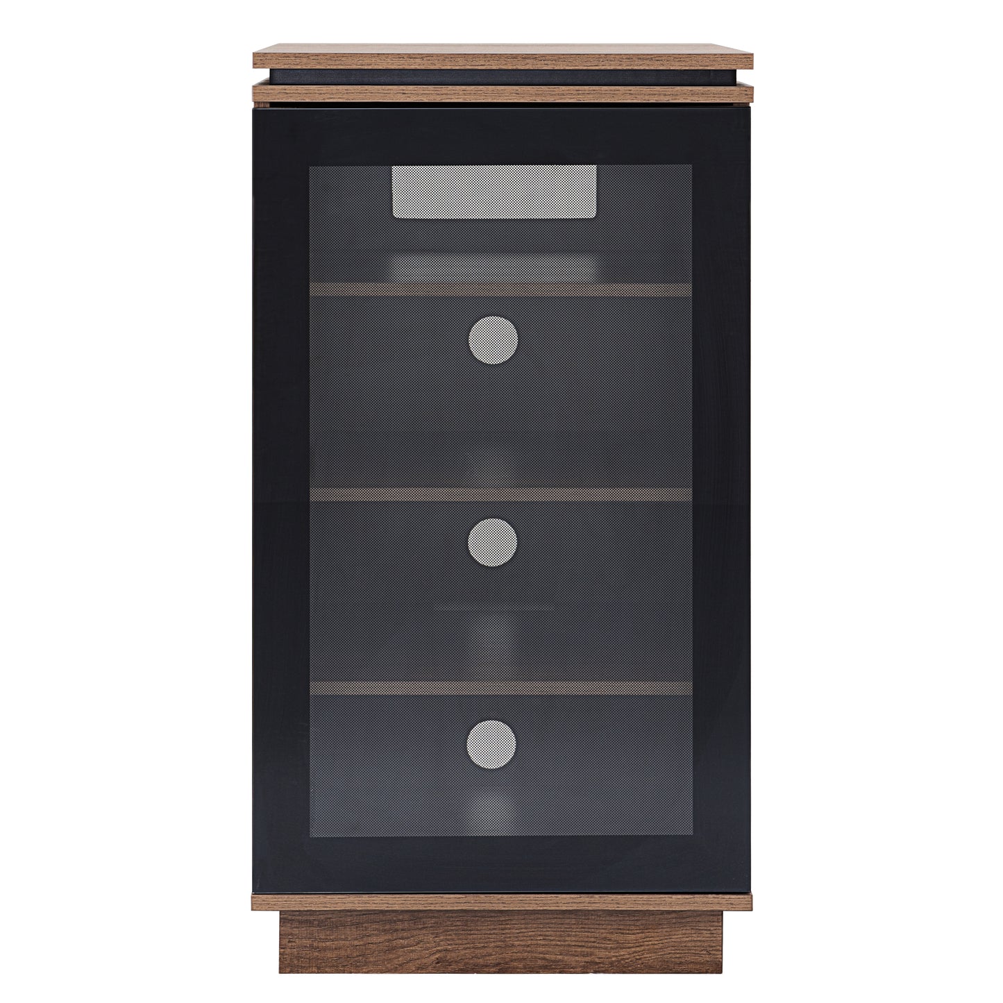 Tauris Titan Media Storage Cabinet, Hi Fi Cabinet, Tempered Glass Door, Dark Oak