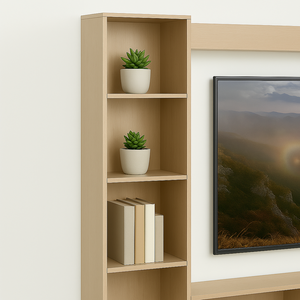Tauris View Entertainment Center, TV Cabinet, 2900mm Media Center, Natural Oak