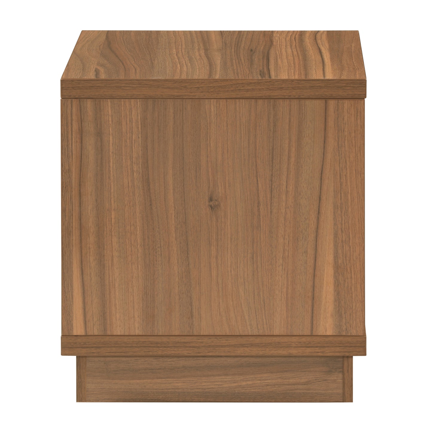 Tauris VICEETWAL Side Table – Walnut Veneer Cube Table with Open Storage
