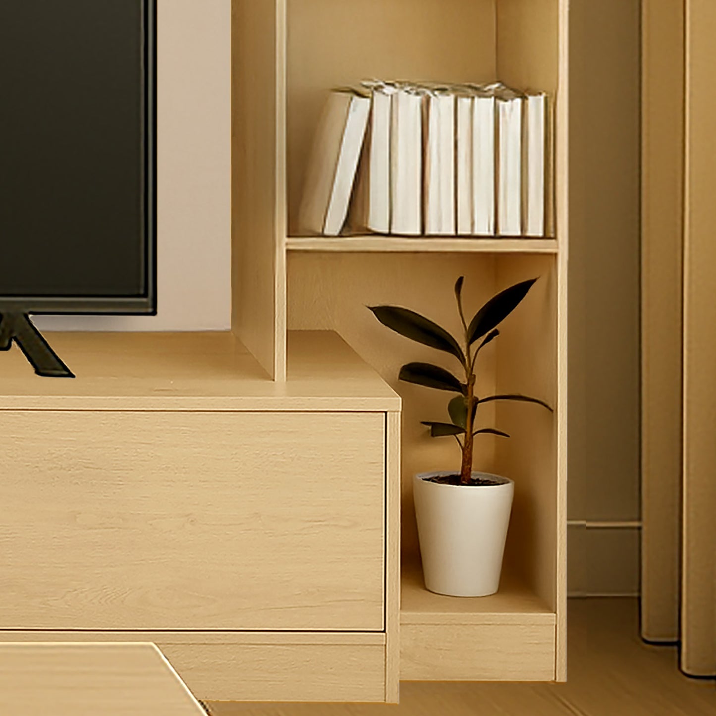 Tauris View Entertainment Center, TV Cabinet, 2900mm Media Center, Natural Oak
