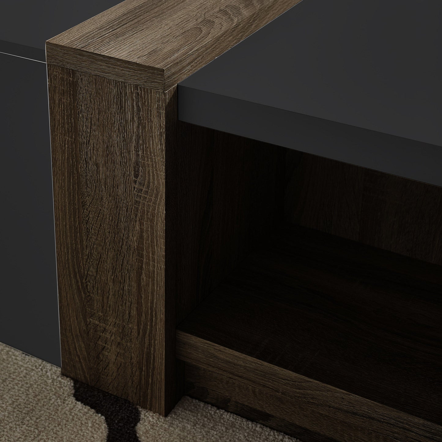 Duet Coffee Table Dark Oak and Black Home Living Store