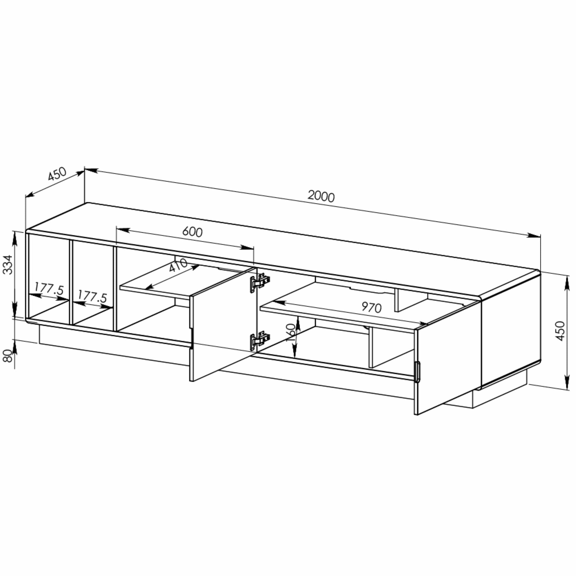ENCORE 2000 Oak Entertainment Unit Home Living Store