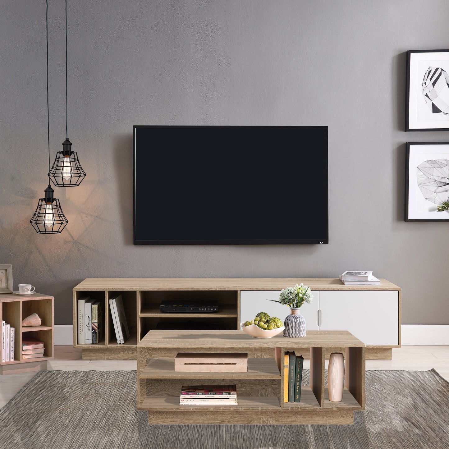 ENCORE 2000 Oak Entertainment Unit Home Living Store