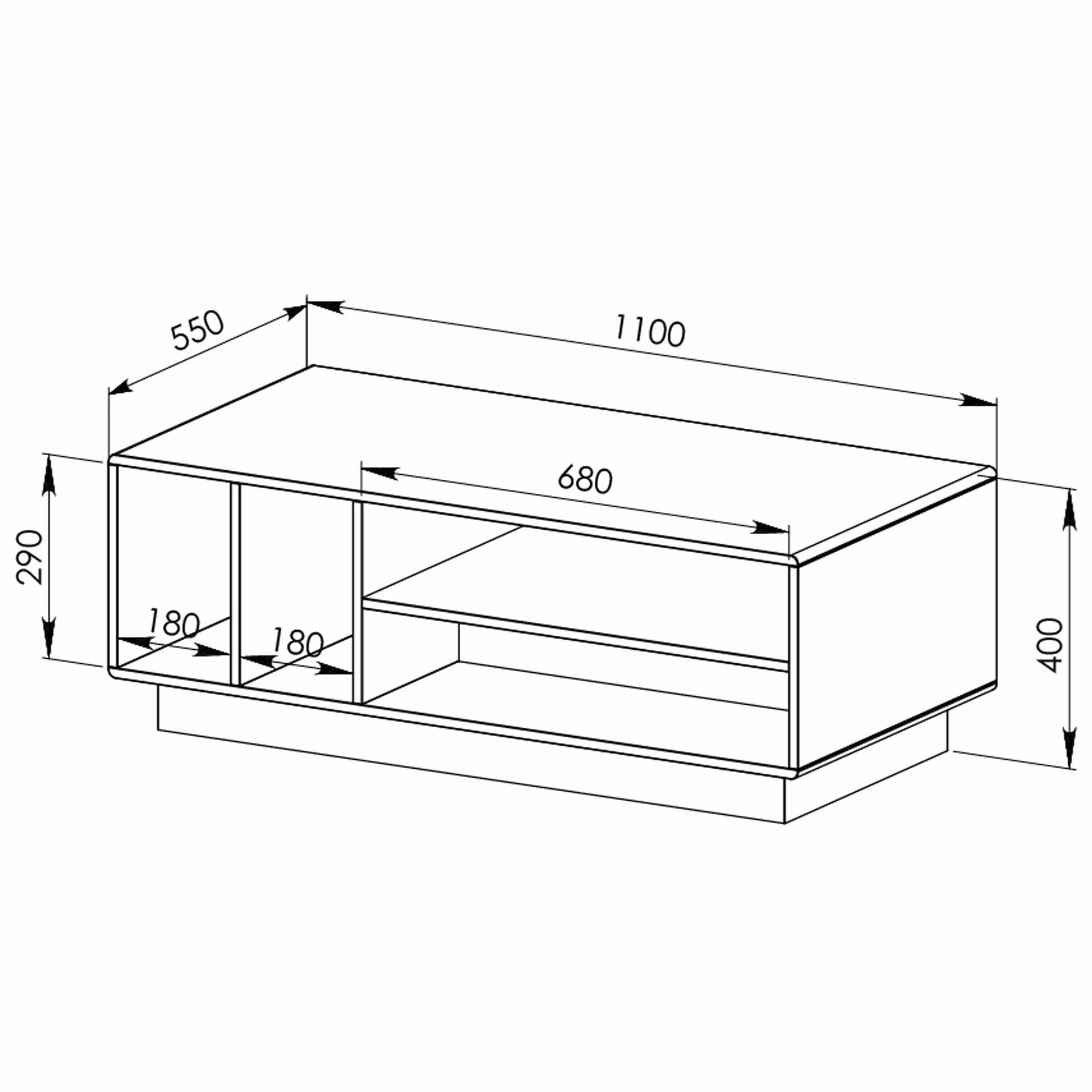 Encore Coffee Table Dark Oak by Tauris™ Home Living Store