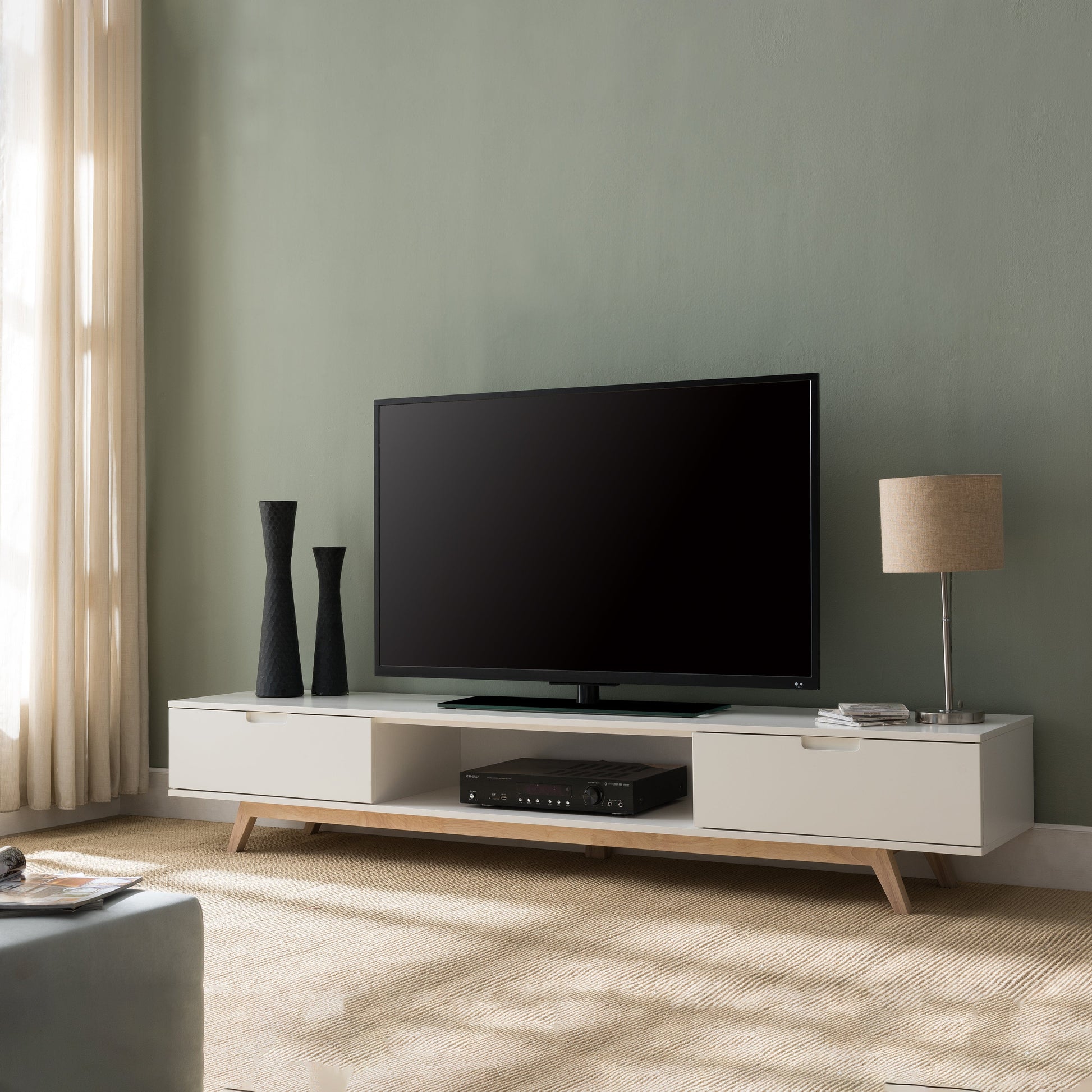 NOVA LL Entertainment Unit White by Tauris™ Furniture > Entertainment Centers & TV Stands HLS