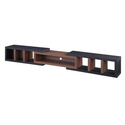 Tauris Astro Entertainment Center, TV Unit, Entertainment Unit 317cm Expandable Low Line Black Oak Dark Oak Blank Background Image