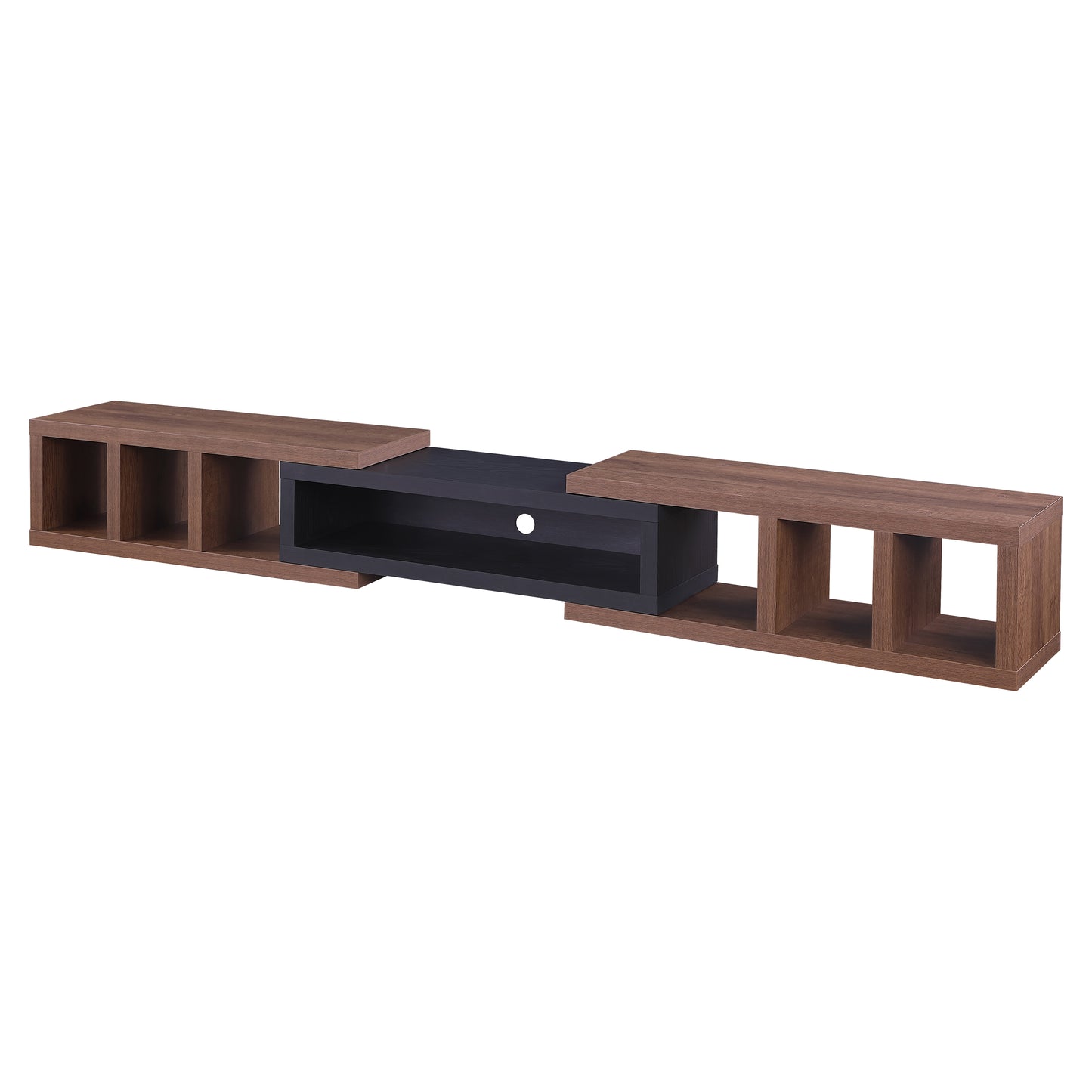 Tauris Astro Entertainment Center, TV Unit, Entertainment Unit 317cm Expandable Low Line Dark Oak Black Oak Blank Background Image