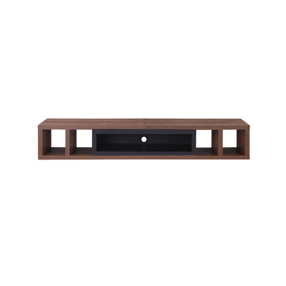 Tauris Astro Entertainment Center, TV Unit, Entertainment Unit 317cm Expandable Low Line Dark Oak Black Oak Blank Background Image Closed