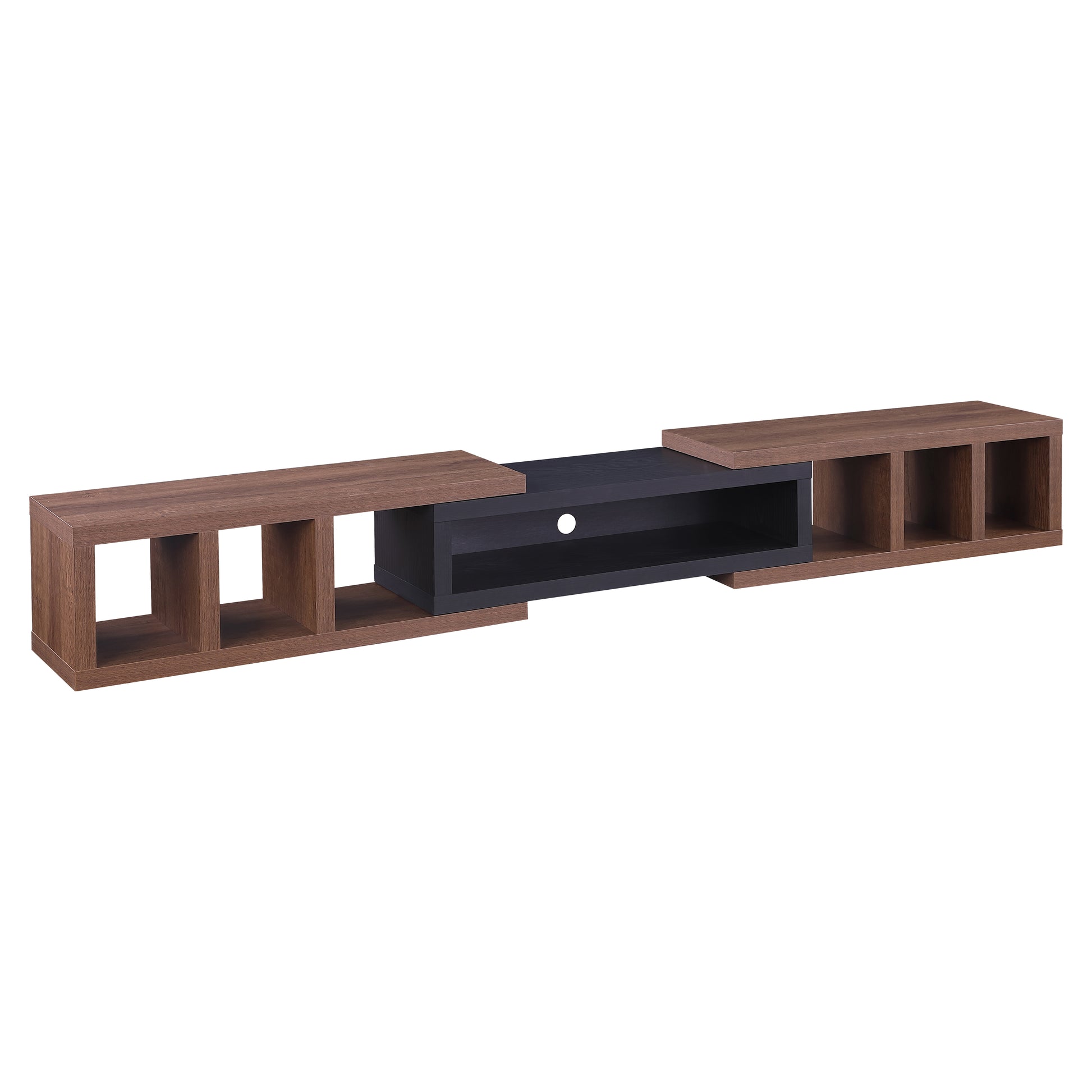 Tauris Astro Entertainment Center, TV Unit, Entertainment Unit 317cm Expandable Low Line Dark Oak Black Oak Blank Background Image